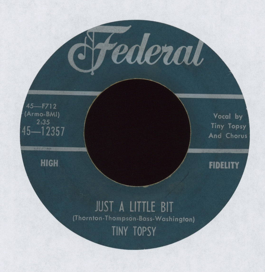 Tiny Topsy - Just A Little Bit on Federal R&B Popcorn 45