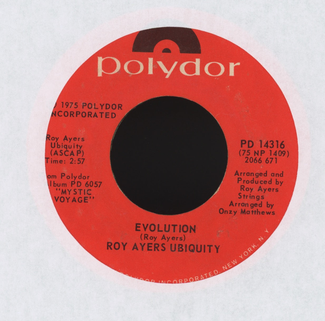 Roy Ayers Ubiquity - Mystic Voyage on Polydor Soul Jazz Funk 45