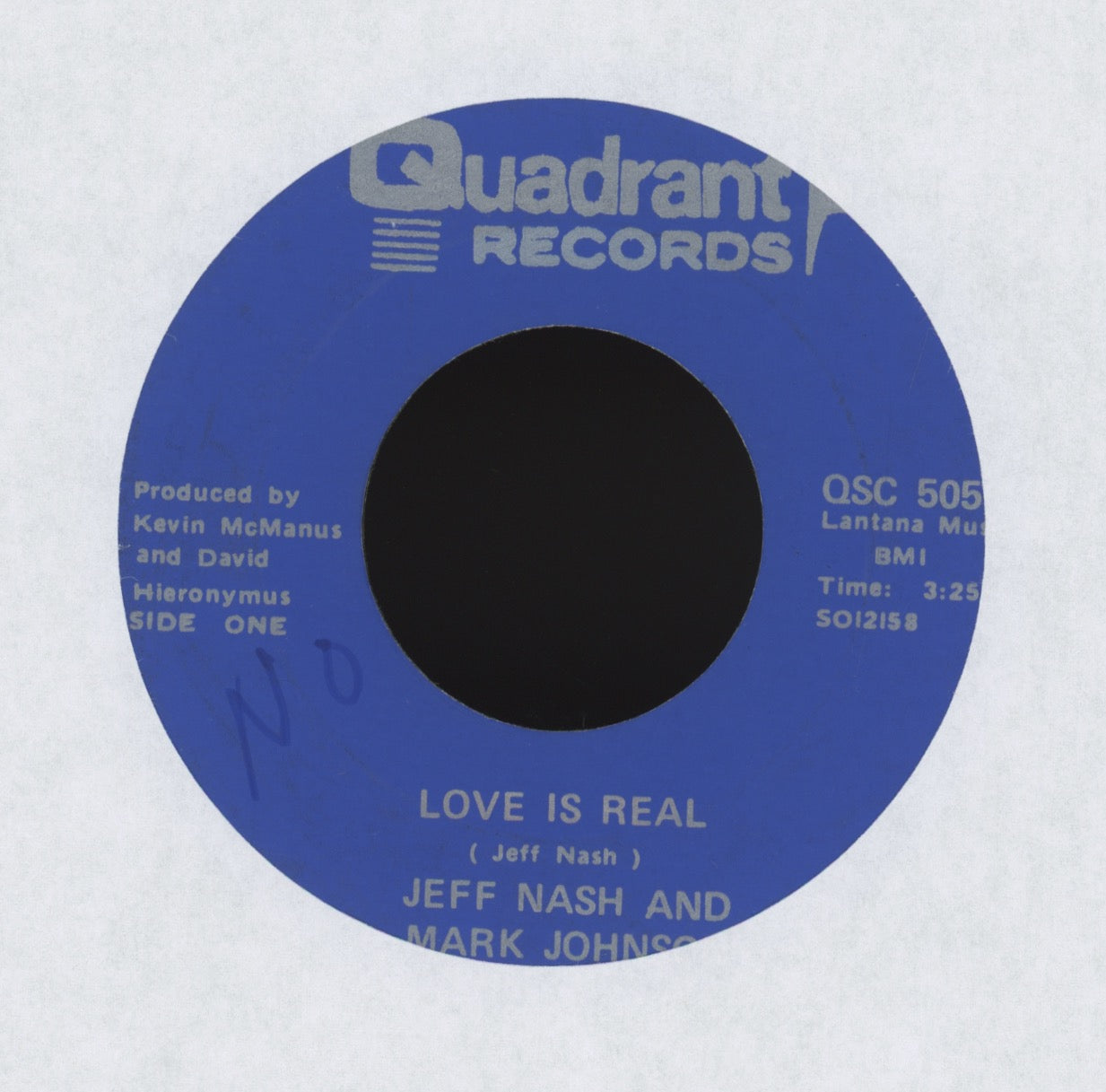 Jeff Nash and Mark Johnson - Love is Real on Quadrant Unknown Loner Soft Psych 45