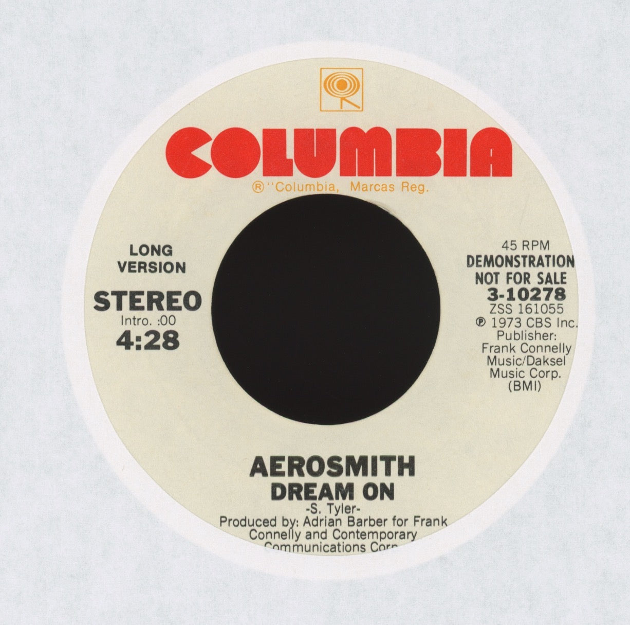Aerosmith - Dream On on Columbia Promo Rock 45