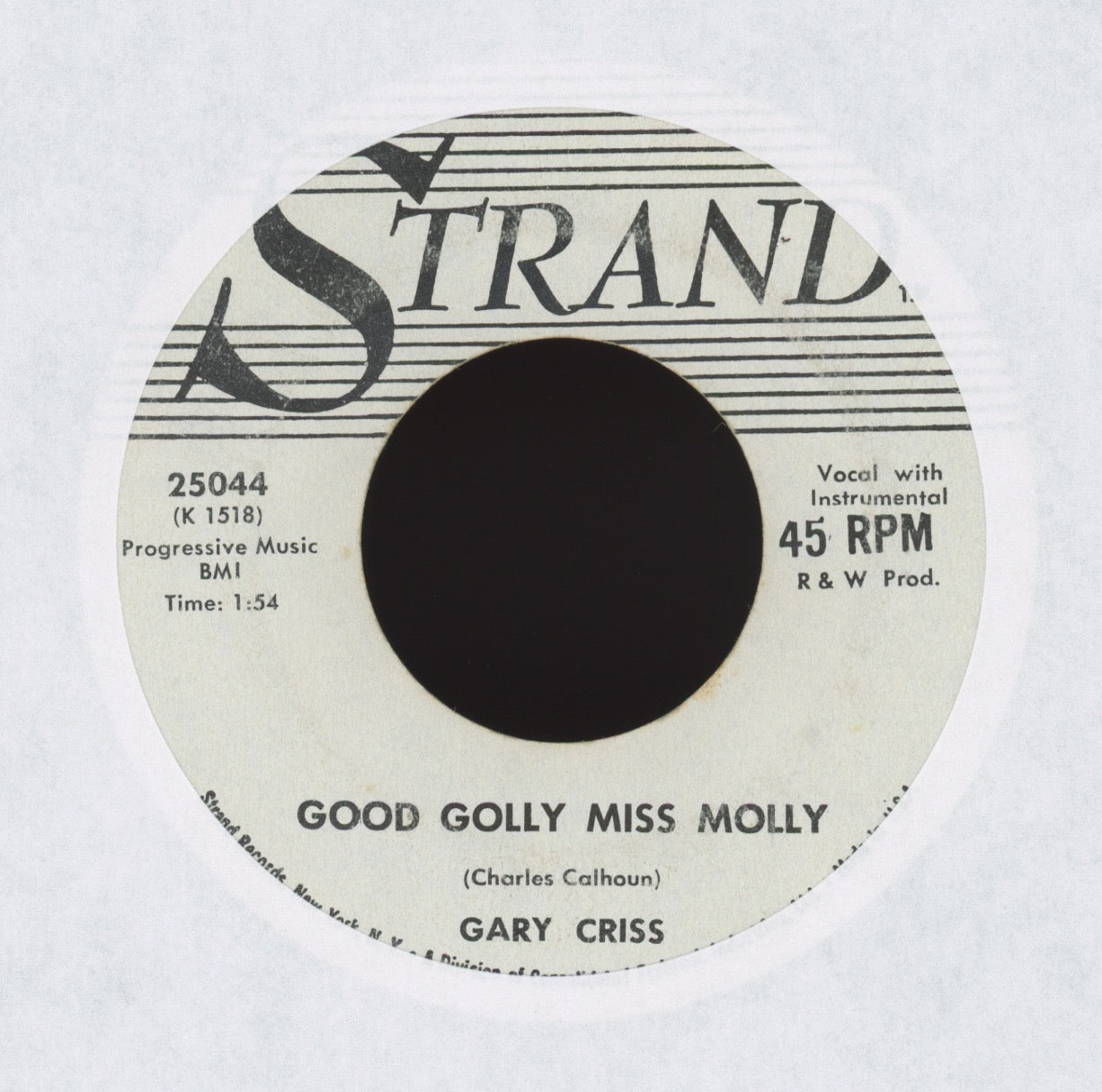 Gary Criss - Good Golly Miss Molly on Strand Promo Rockabilly 45
