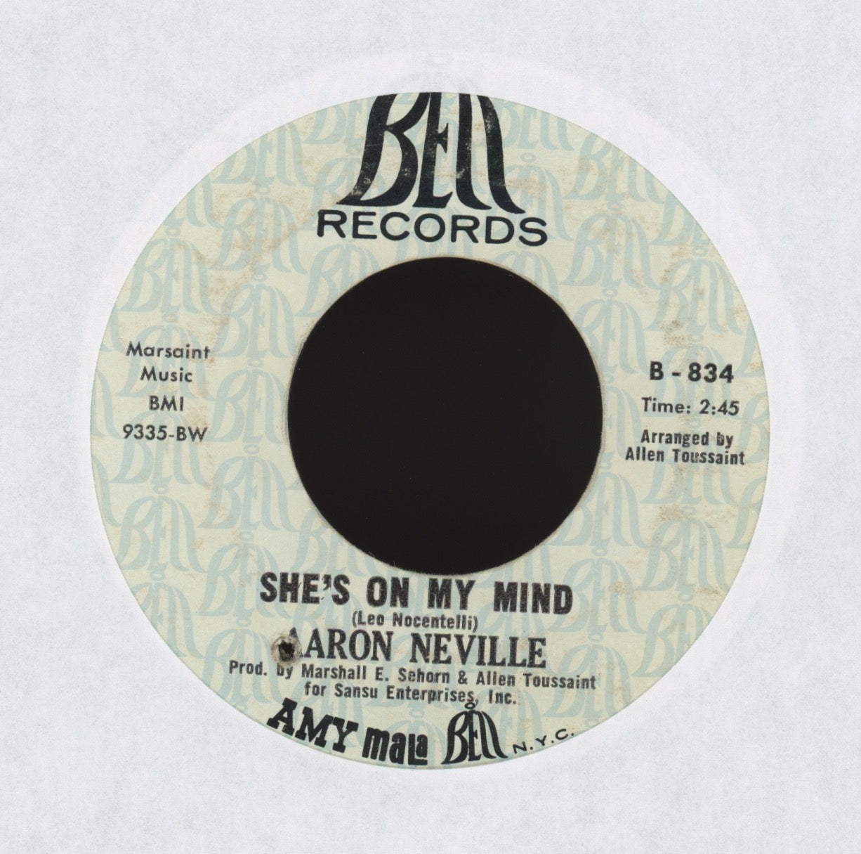 Aaron Neville - She's on My Mind on Bell Soul 45