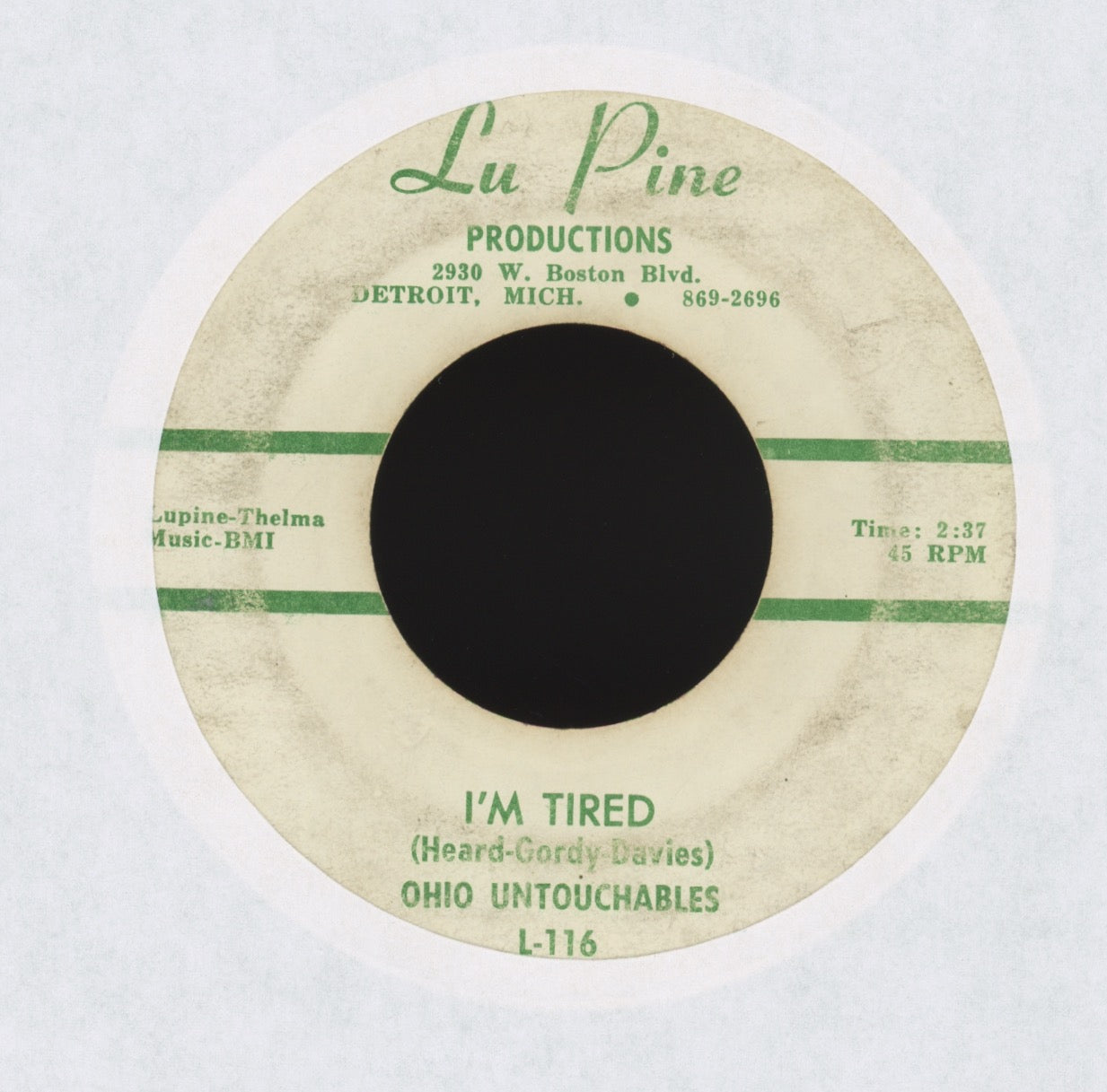 Ohio Untouchables -Up Town on Lu Pine R&B 45