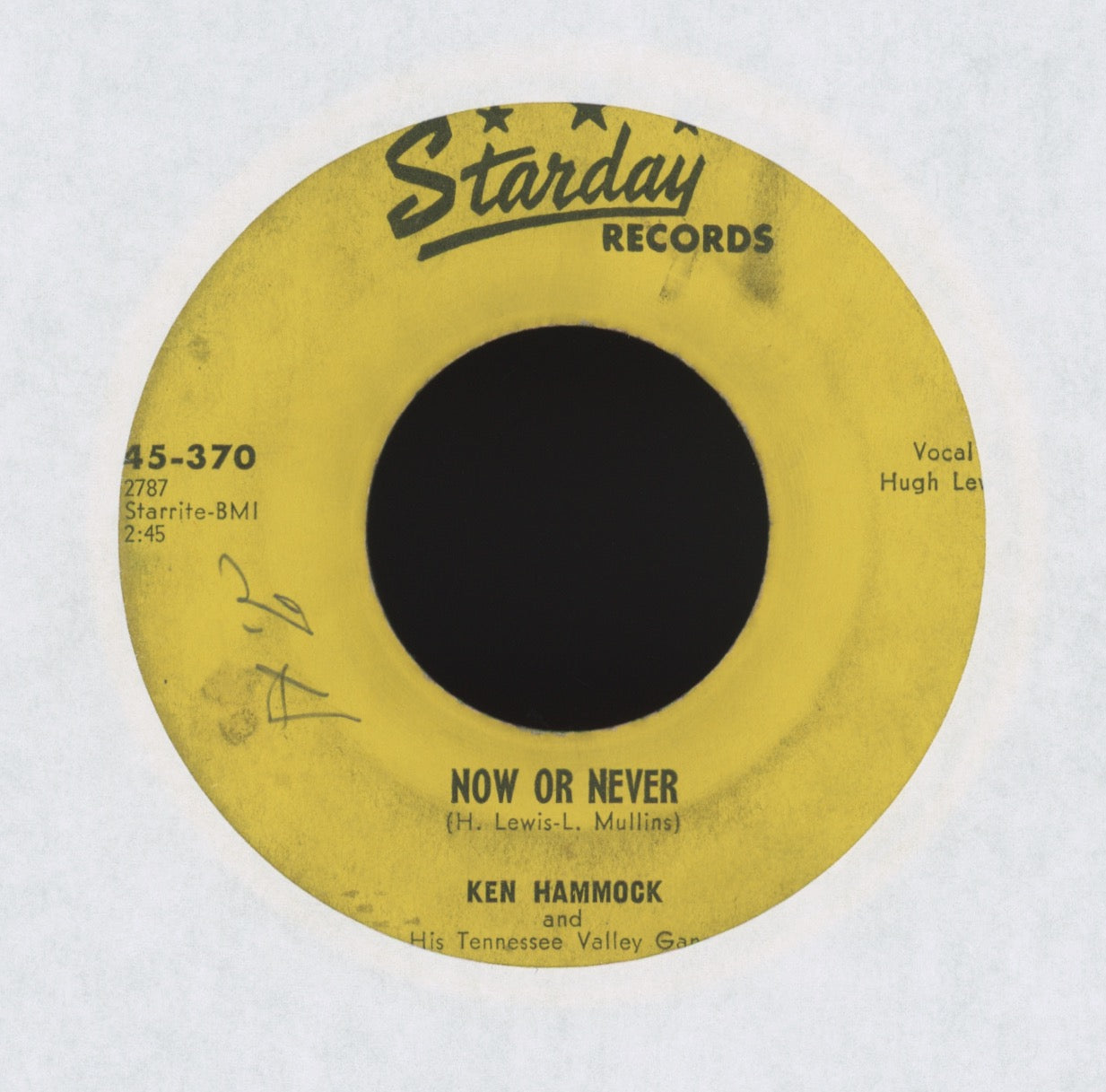 Ken Hammock - Now Or Never on Starday Hillbilly Bop 45