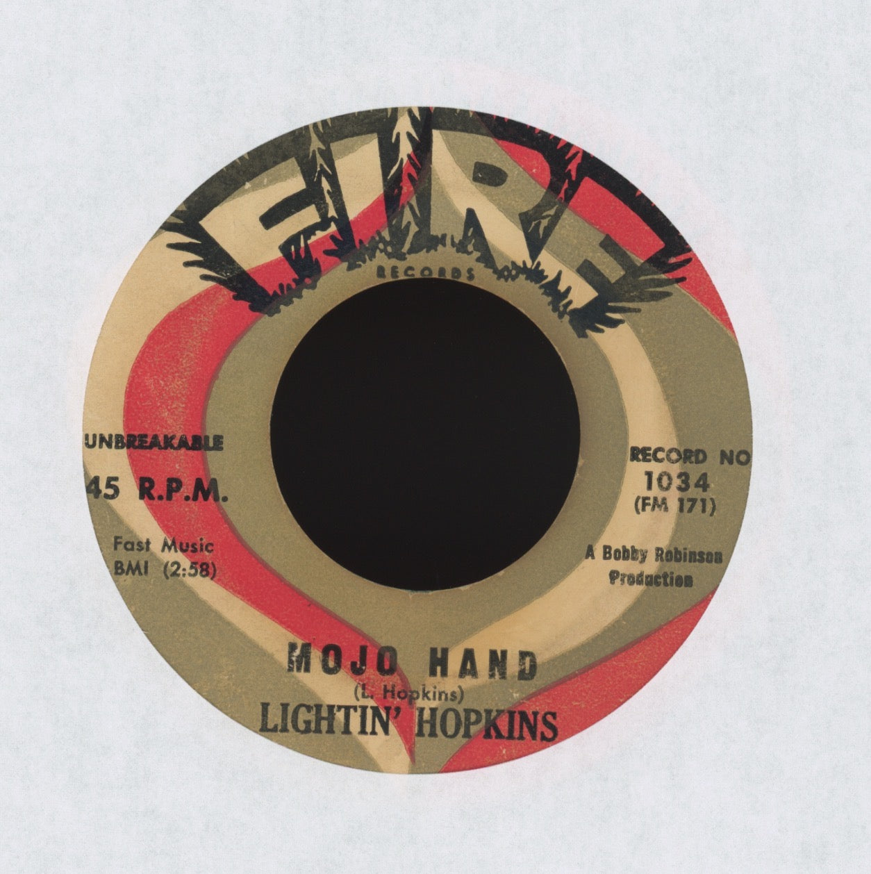 Lightnin' Hopkins - Mojo Hand on Fire R&B 45