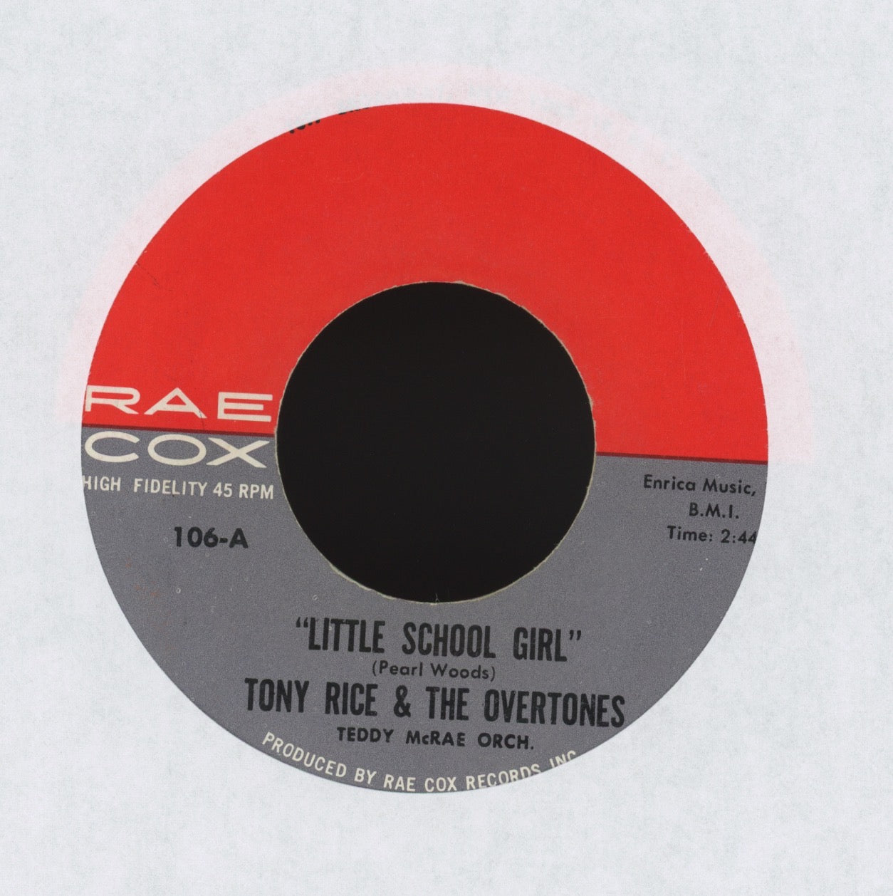 Tony Rice & The Overtones - Little School Girl on Rae Cox R&B Doo Wop 45