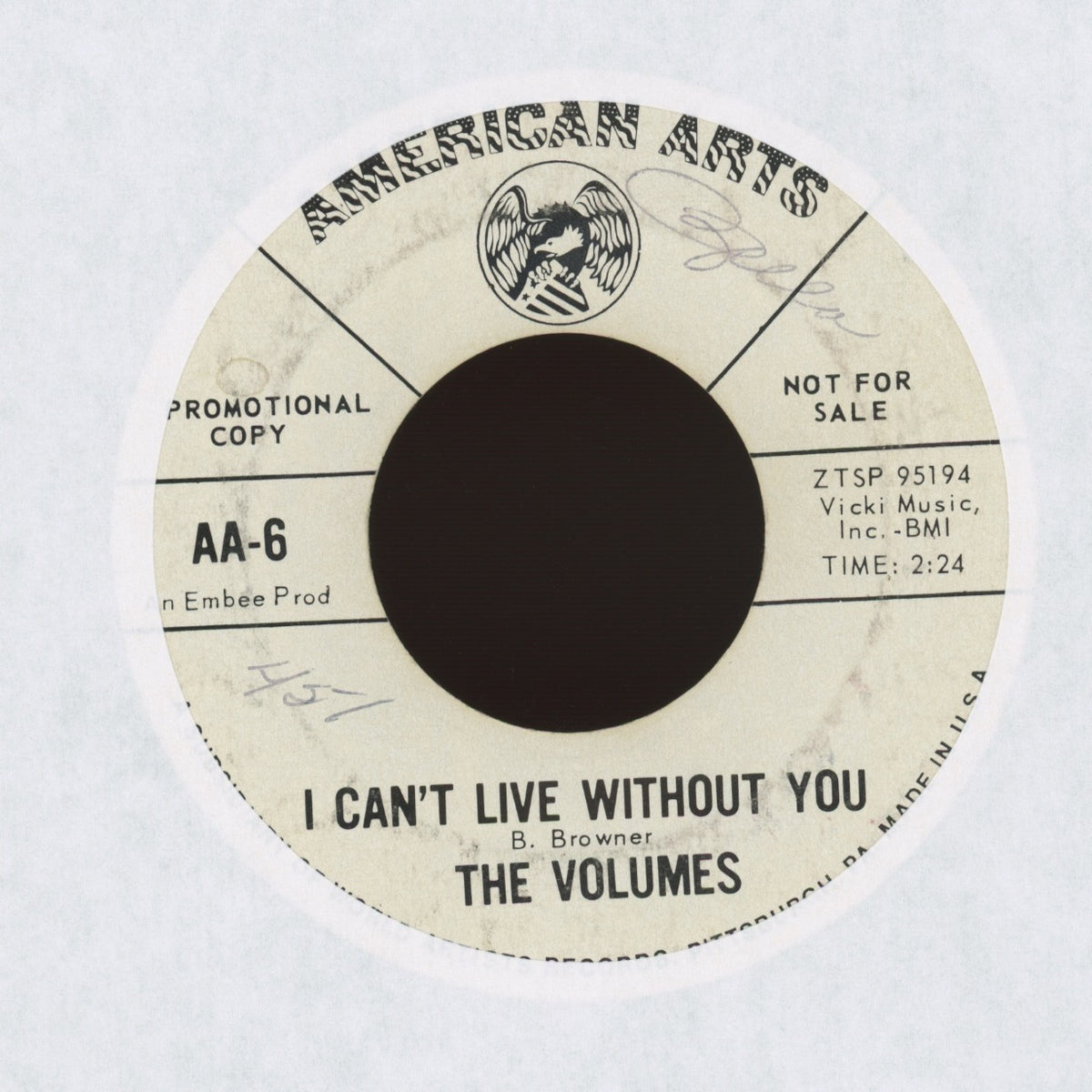 The Volumes - Gotta Give Her Love on American Arts - Promo Northern Soul 45