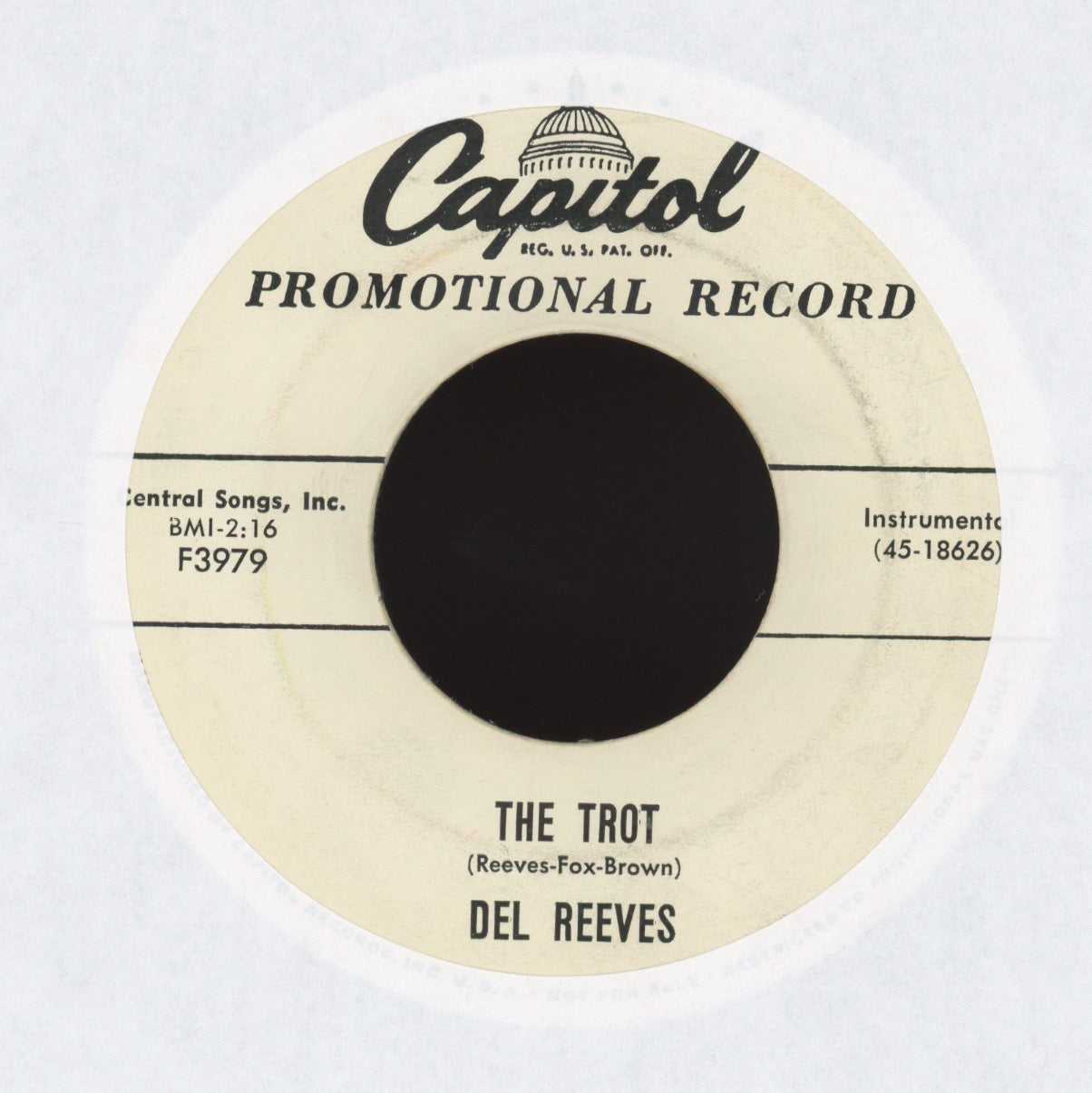 Del Reeves - The Trot / Cool Drool on Capitol Promo Rockabilly 45