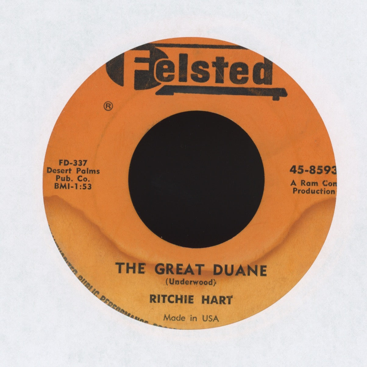 Ritchie Hart - The Great Duane on Felsted Teen Rockabilly 45