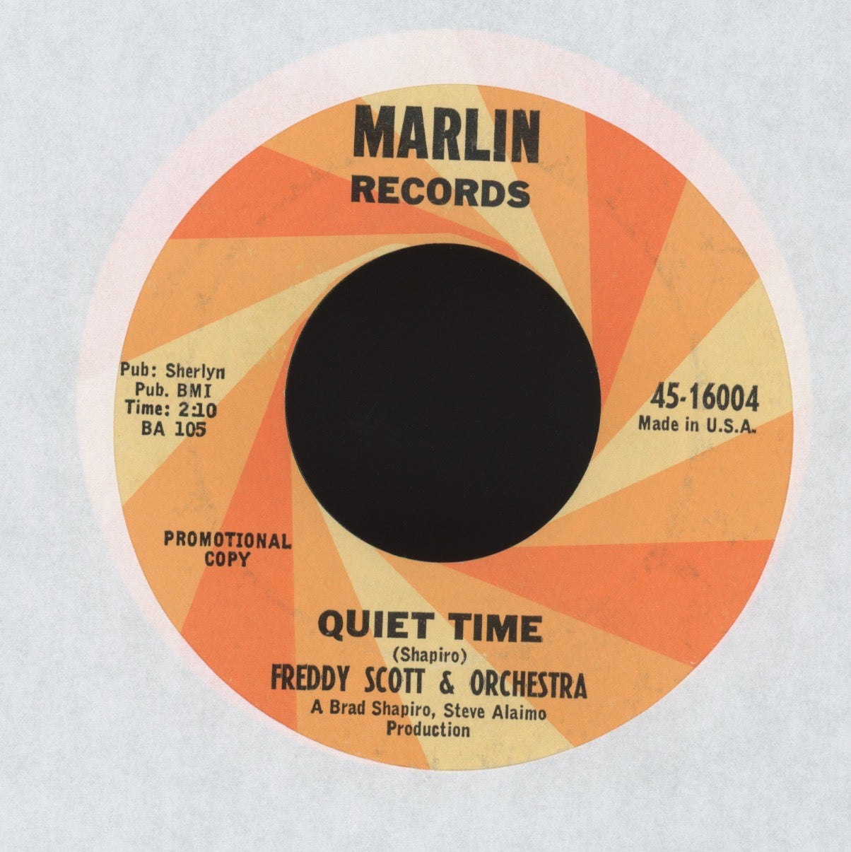 Freddy Scott Orchestra - Pow City on Marlin Promo R&B Soul 45