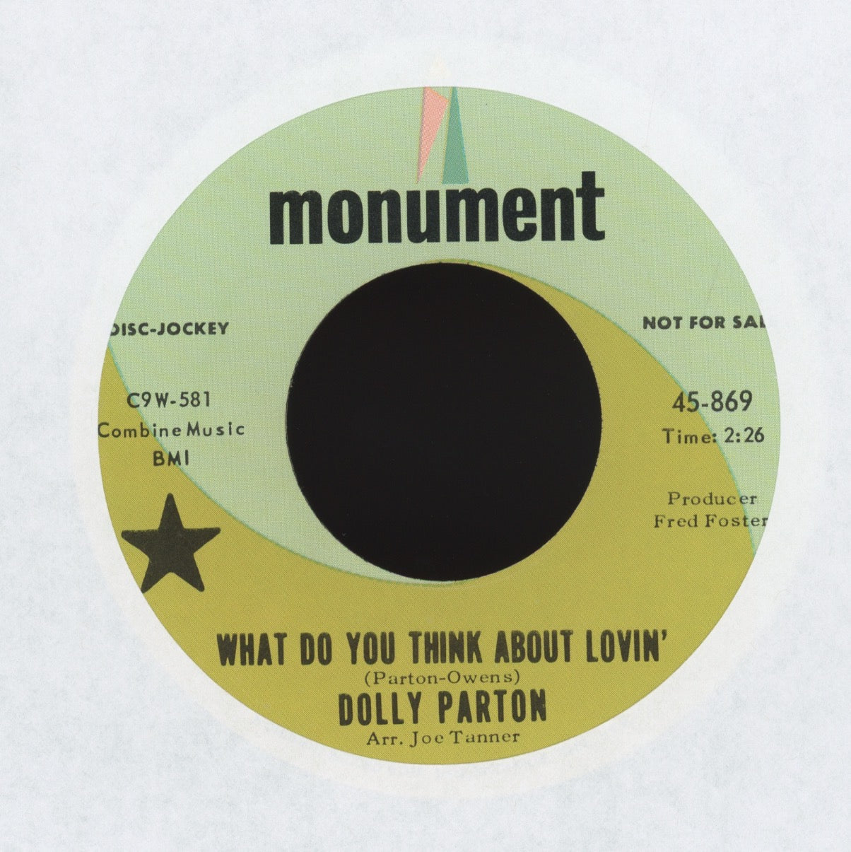 Dolly Parton - What Do You Think About Lovin' on Monument Promo Teen Rocker 45