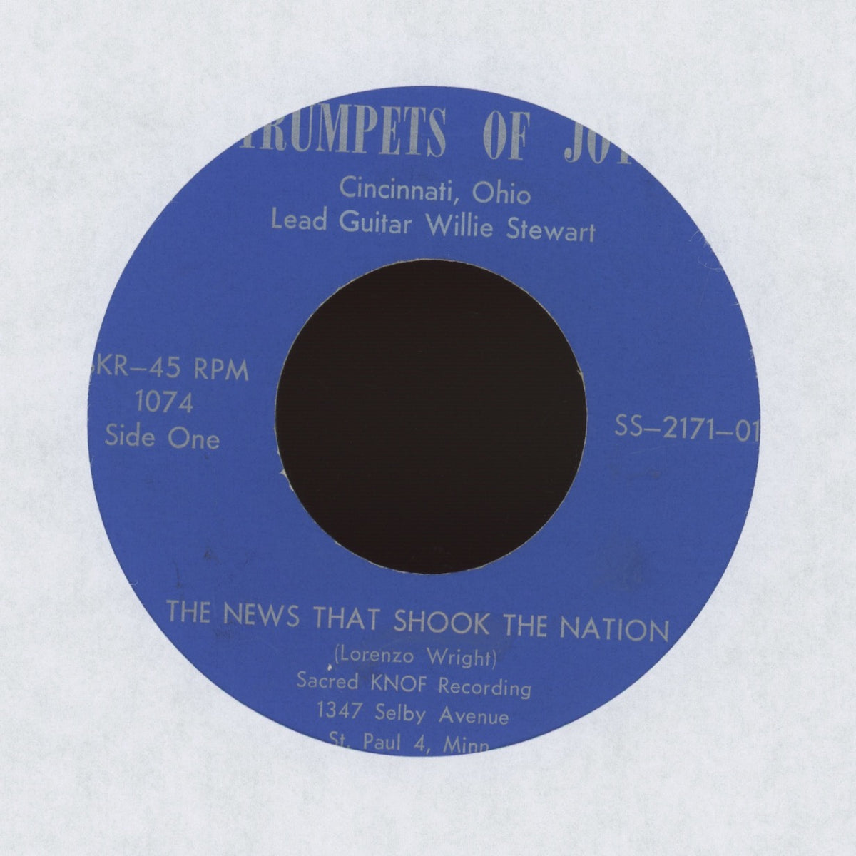 The Trumpets Of Joy - The News That Shook The Nation on Sacred Knof Recordings Gospel 45
