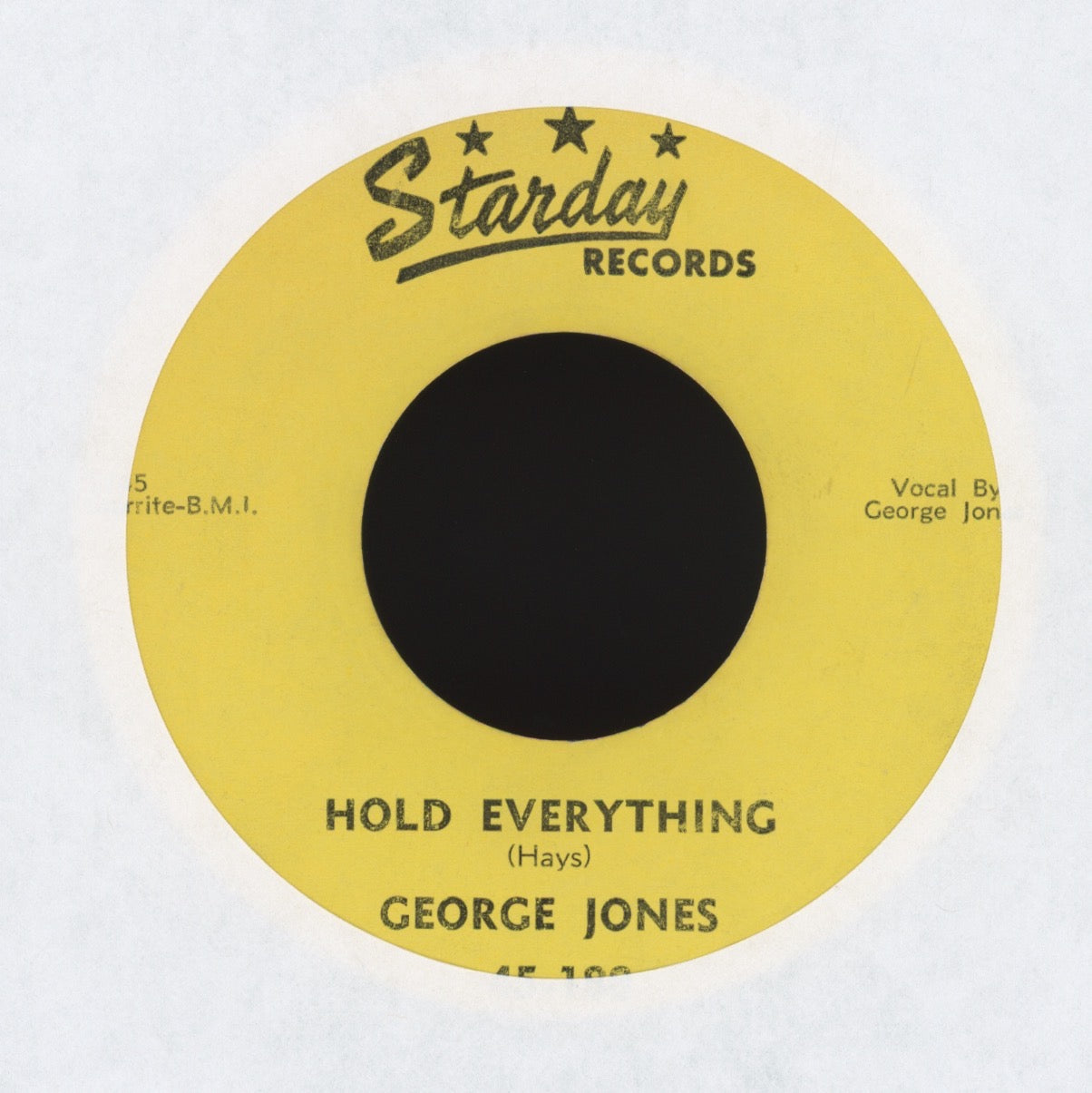 George Jones - Hold Everything on Starday Country Bop 45