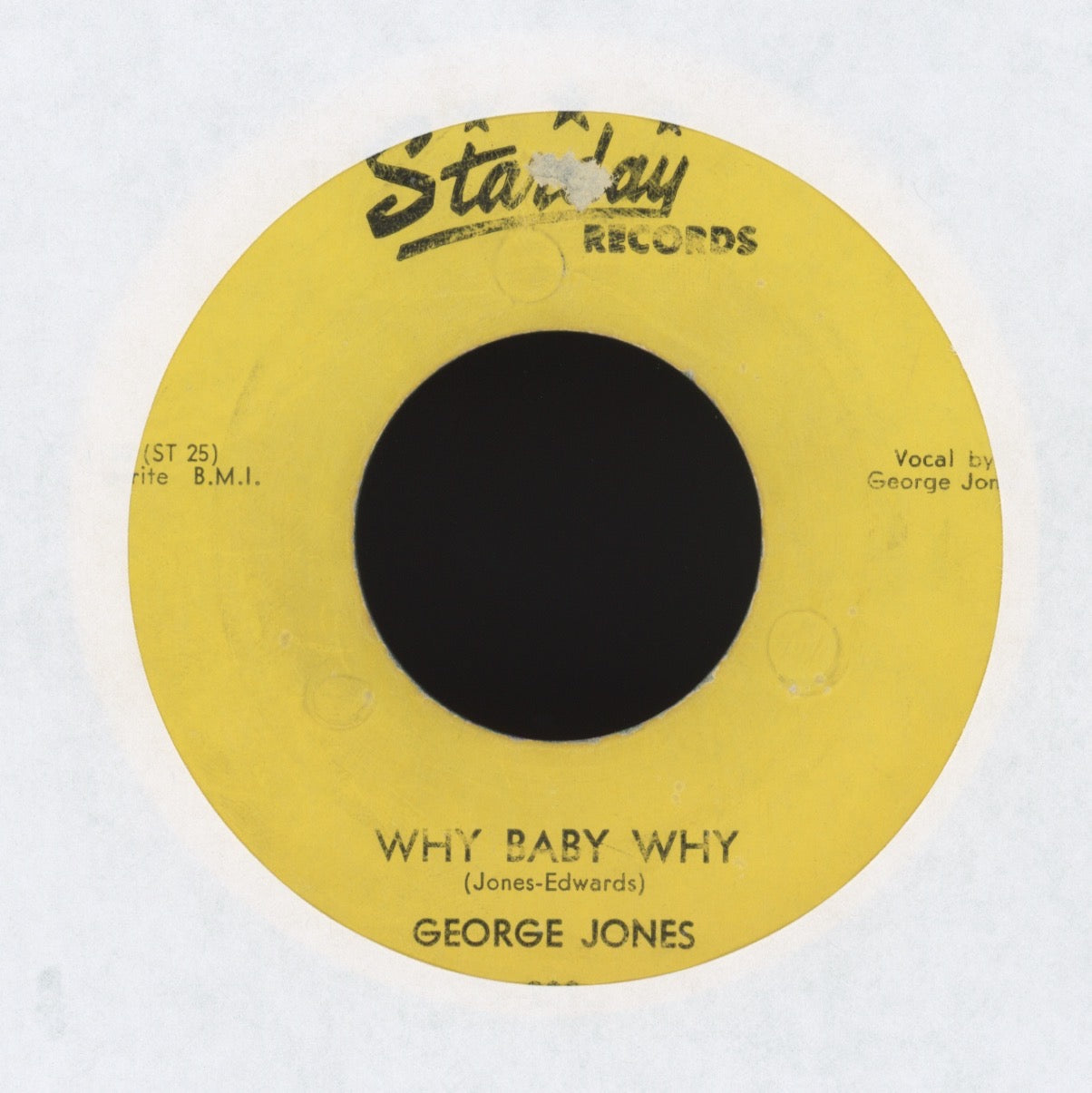 George Jones - Why Baby Why on Starday Country Bop 45