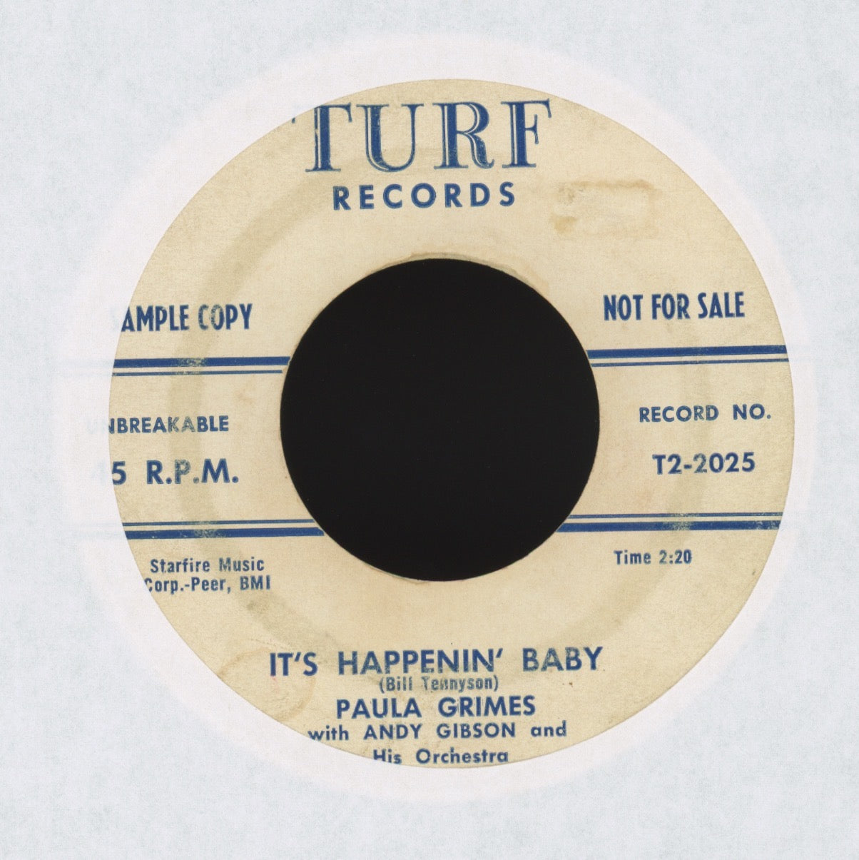 Paula Grimes- You Move Me So on Turf Promo R&B Popcorn 45