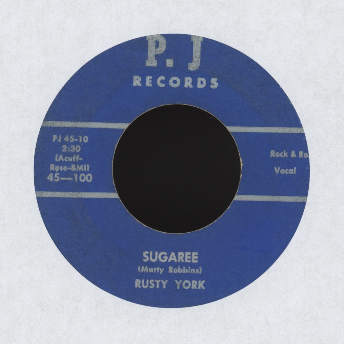 Rusty York - Sugaree on P.J. Rockabilly 45