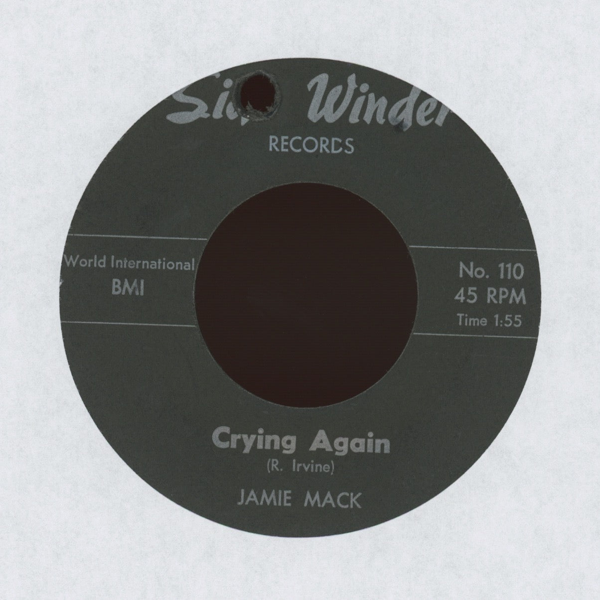 Jamie Mack - Crying Again on Sidewinder Country Bop 45