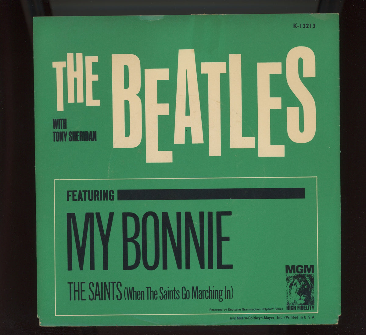 The Beatles With Tony Sheridan - My Bonnie on MGM Records Rock 45 With Picture Sleeve