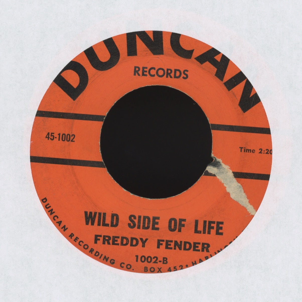 Freddy Fender - Wild Side Of Life on Duncan Rockabilly 45