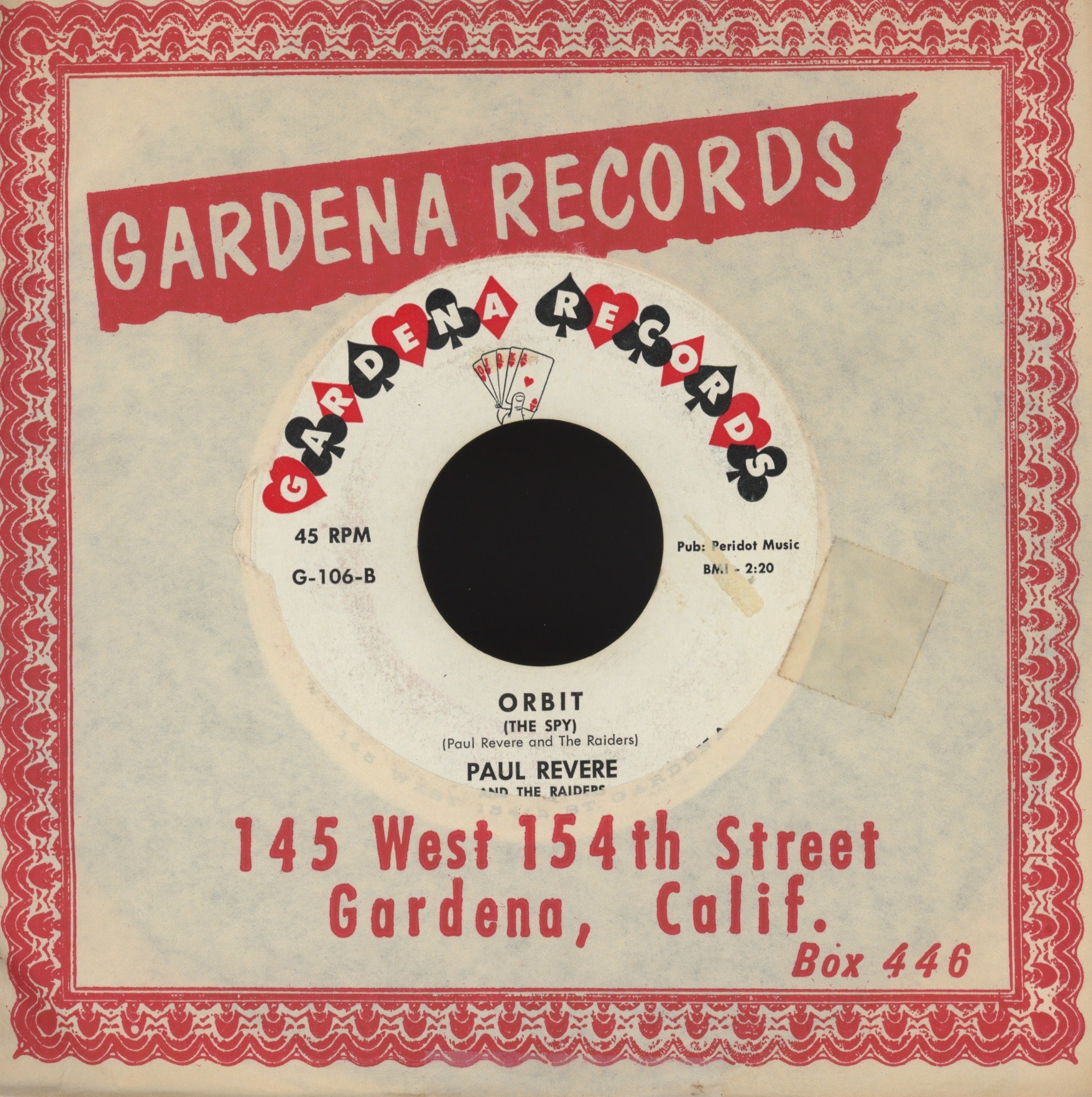 Paul Revere & The Raiders - Orbit (The Spy) on Gardena Instro Rockabilly Surf 45