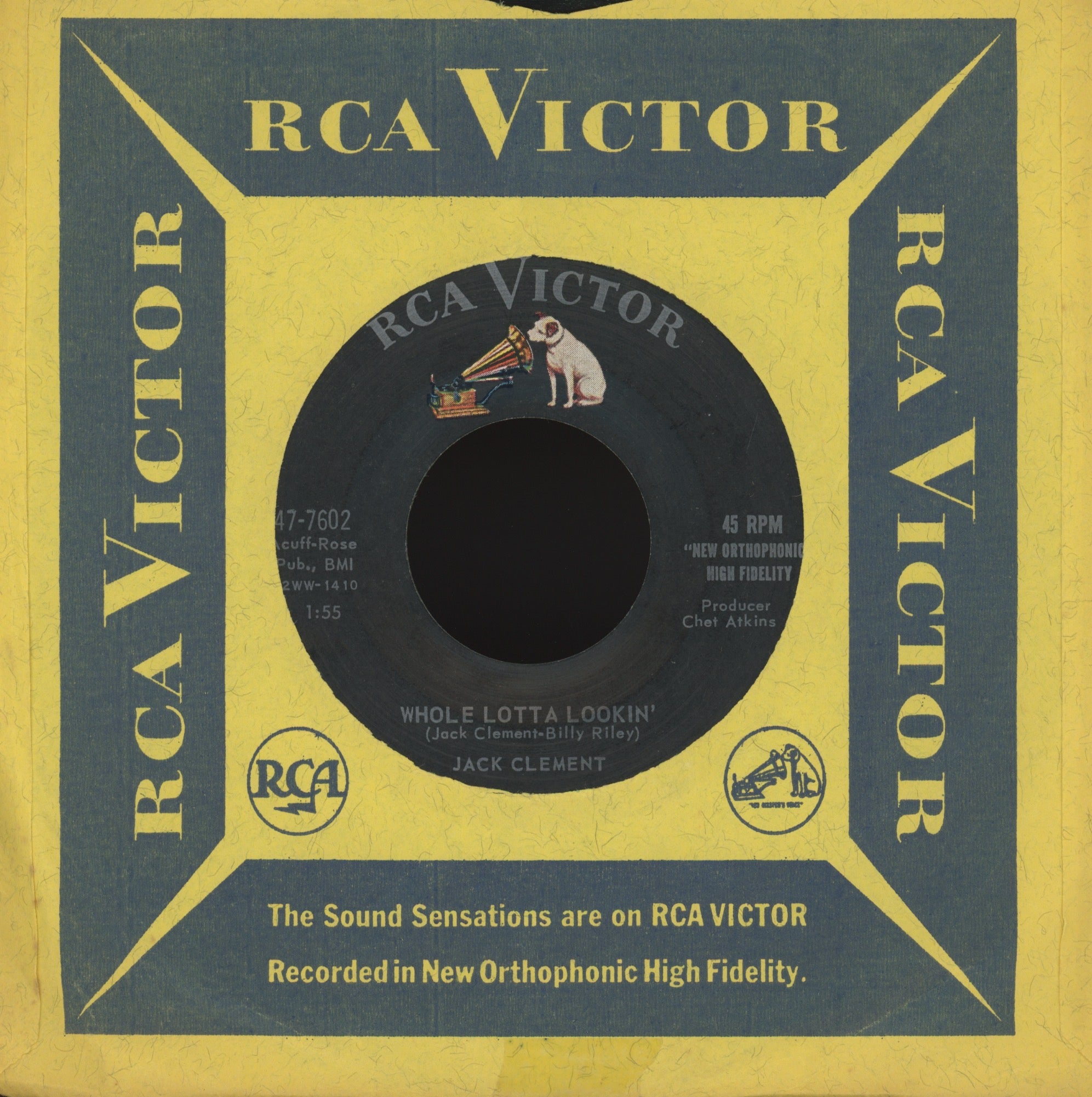 Jack Clement - Whole Lotta Lookin' on RCA Rockabilly Bop 45