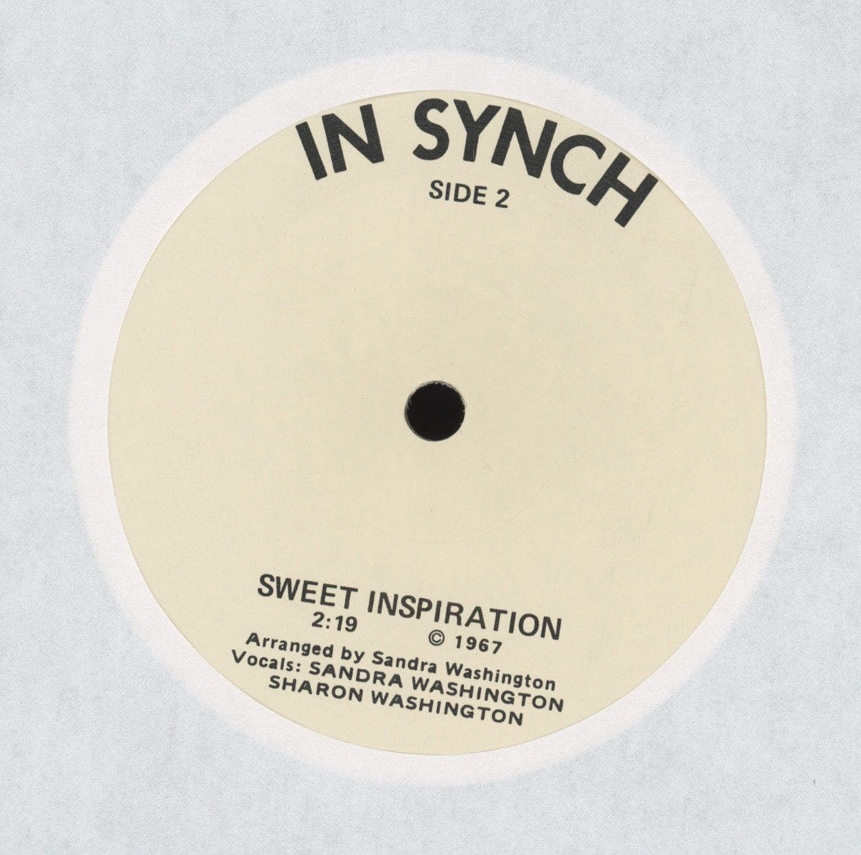 The Washington Sisters - In Synch Self Released Soul 7" With Picture Sleeve