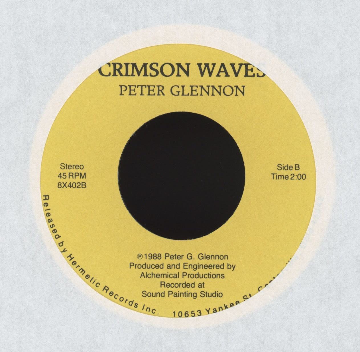 Peter Glennon - Crimson Waves Obscure Private Ohio Synth Psych 45