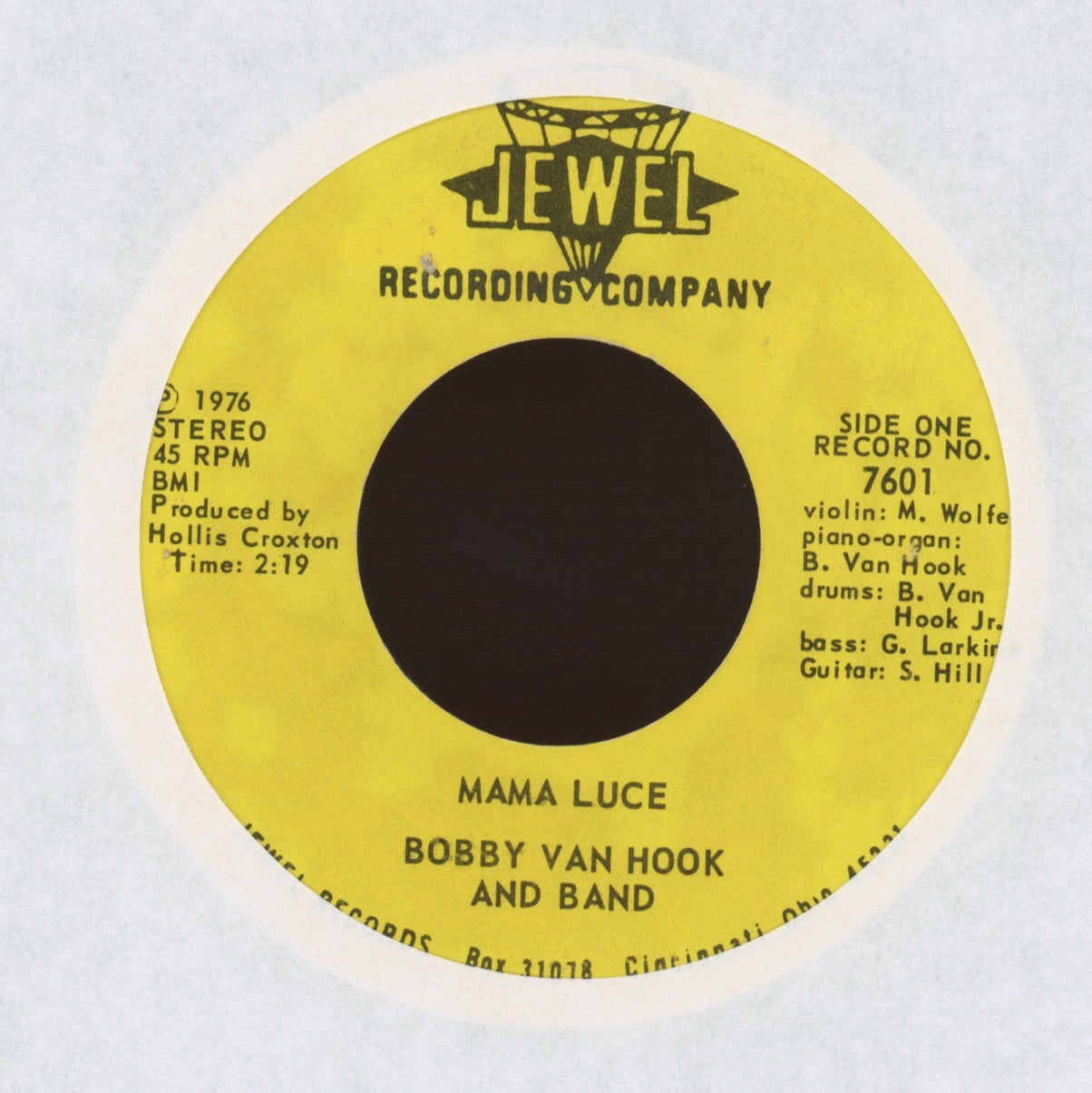 Bobby Van Hook And Band - Truck Driver Stomp on Jewel Instro Rockabilly 45