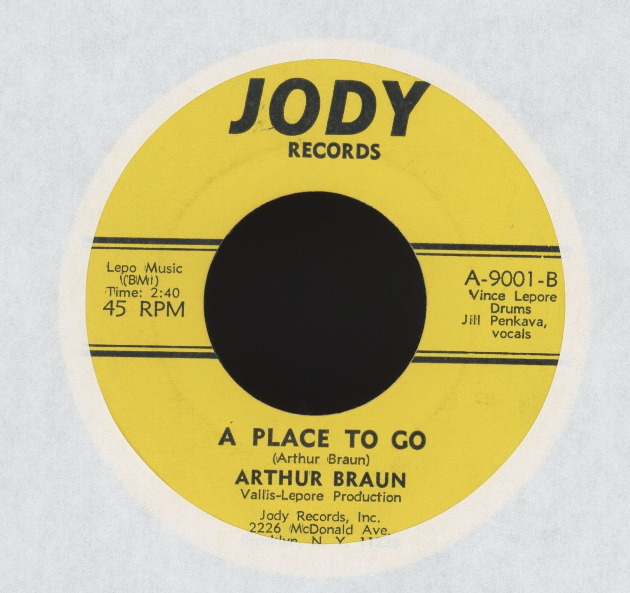 Arthur Braun - Almira / A Place to Go on Jody Garage 45
