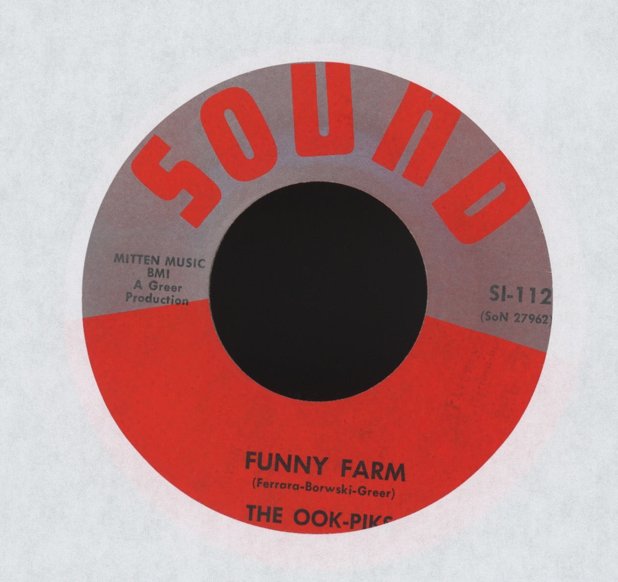 The Ook-Piks - Sleeping Child / Funny Farm on Sound Rock 45