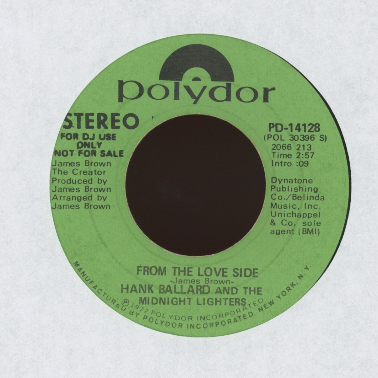 Hank Ballard And The Midnight Lighters - From The Love Side on Polydor Promo Funk 45