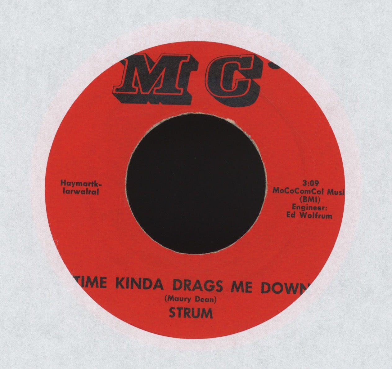 Strum - Time Kinda Drags Me Down on MC3 Garage 45