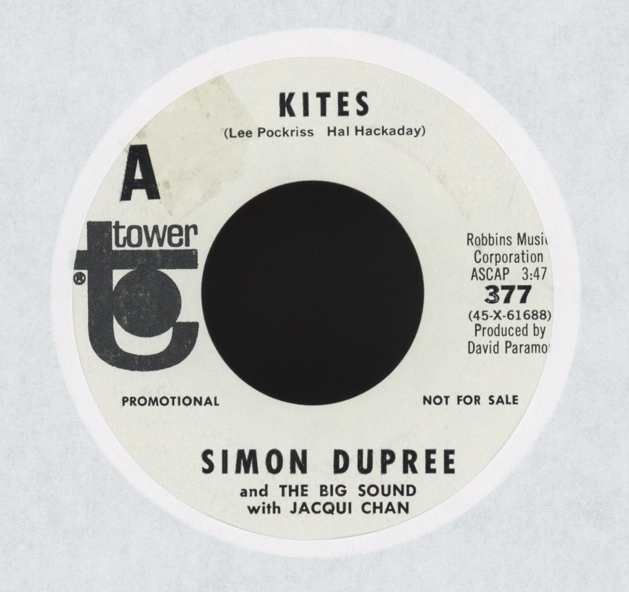 Simon Dupree And The Big Sound With Jacqui Chan - Kites on Tower Promo Pop Psych 45