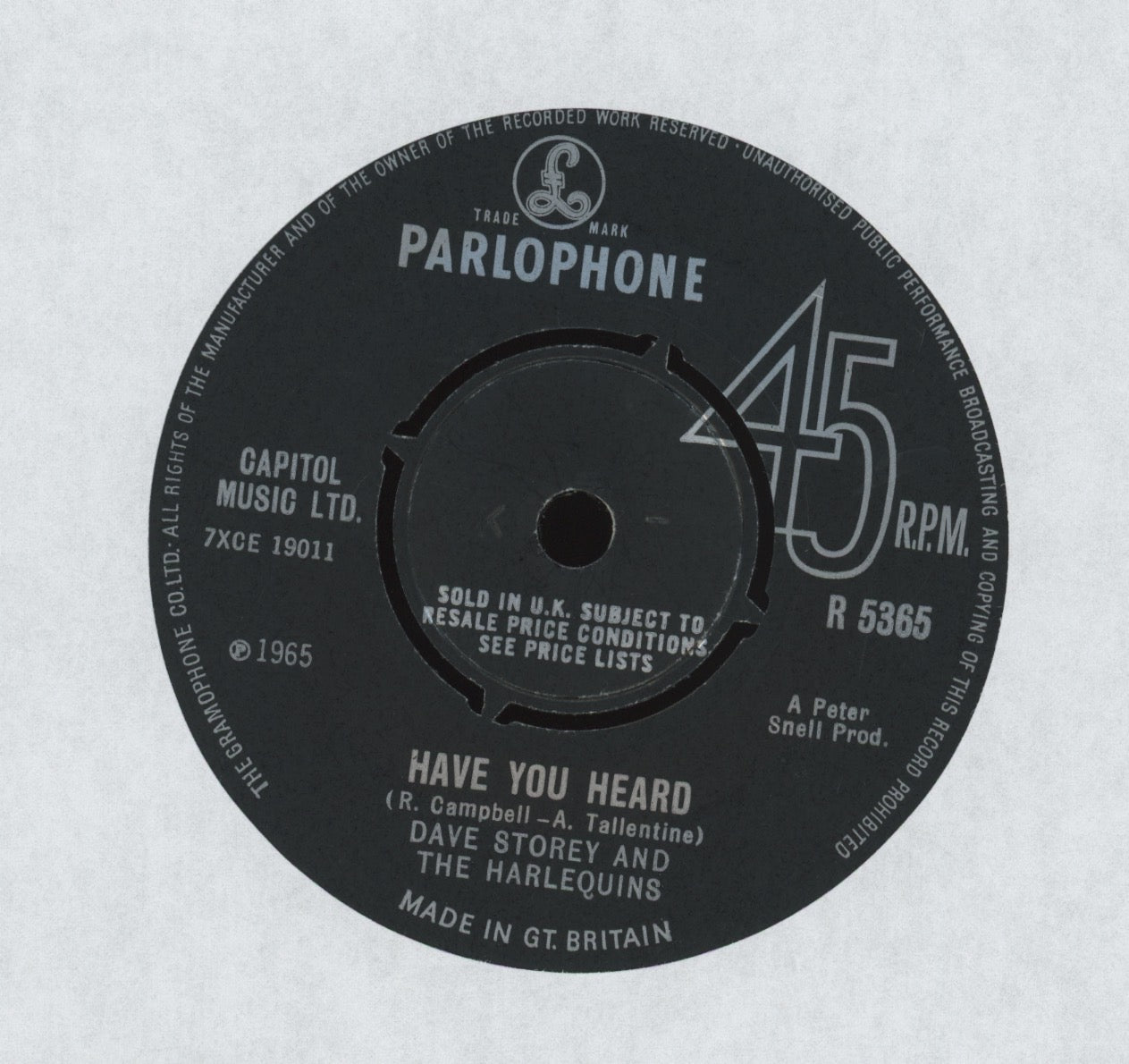 Dave Storey And The Harlequins - Who's Sorry on Parlophone UK Mod Beat 45