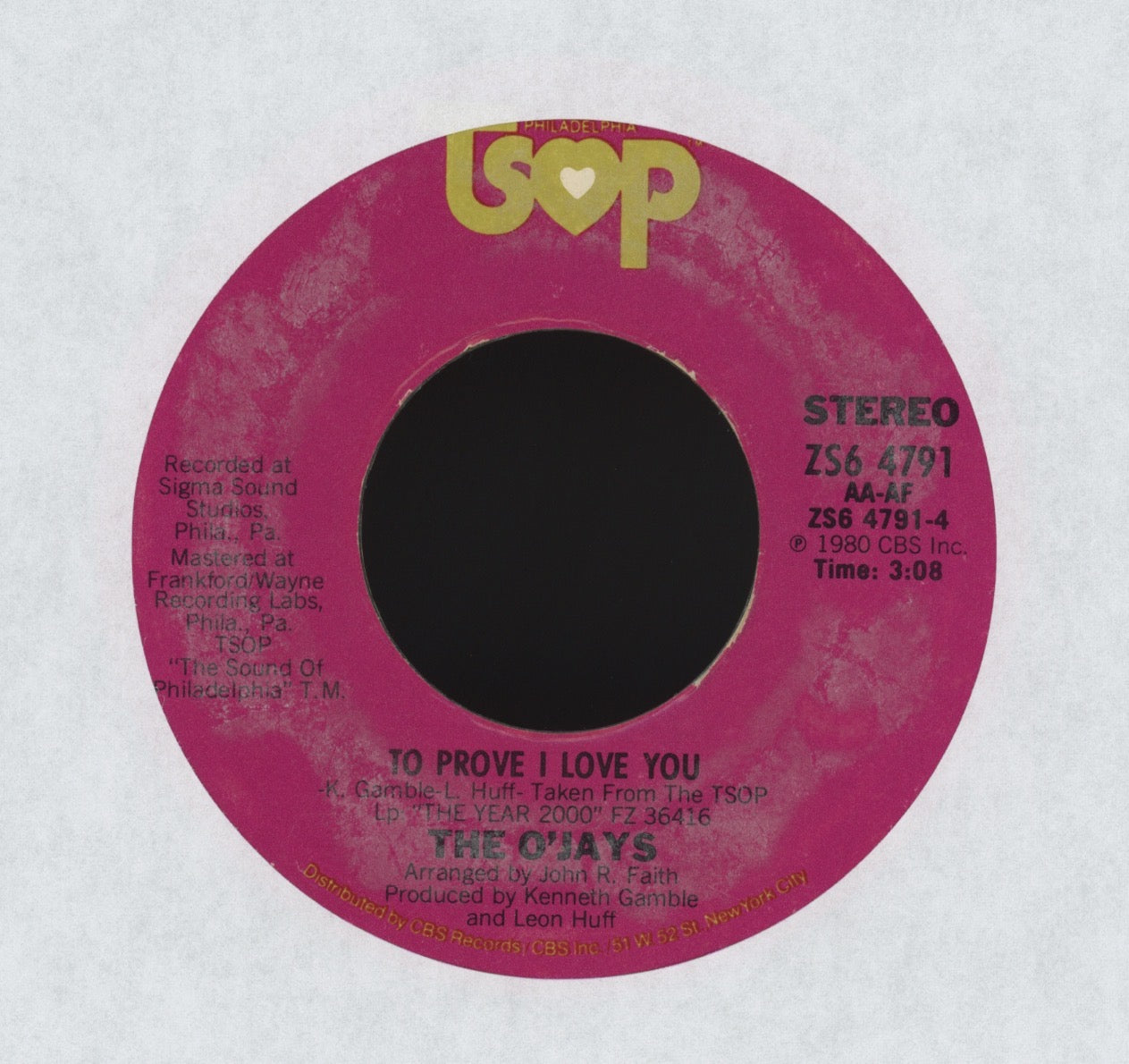 The O'Jays - To Prove I Love You on TSOP Modern Soul 45