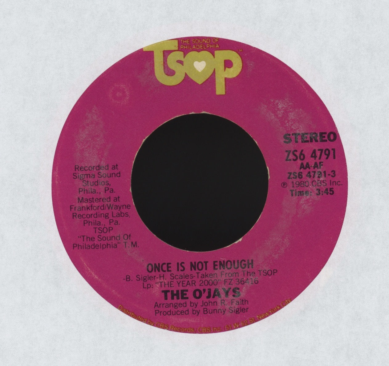 The O'Jays - To Prove I Love You on TSOP Modern Soul 45