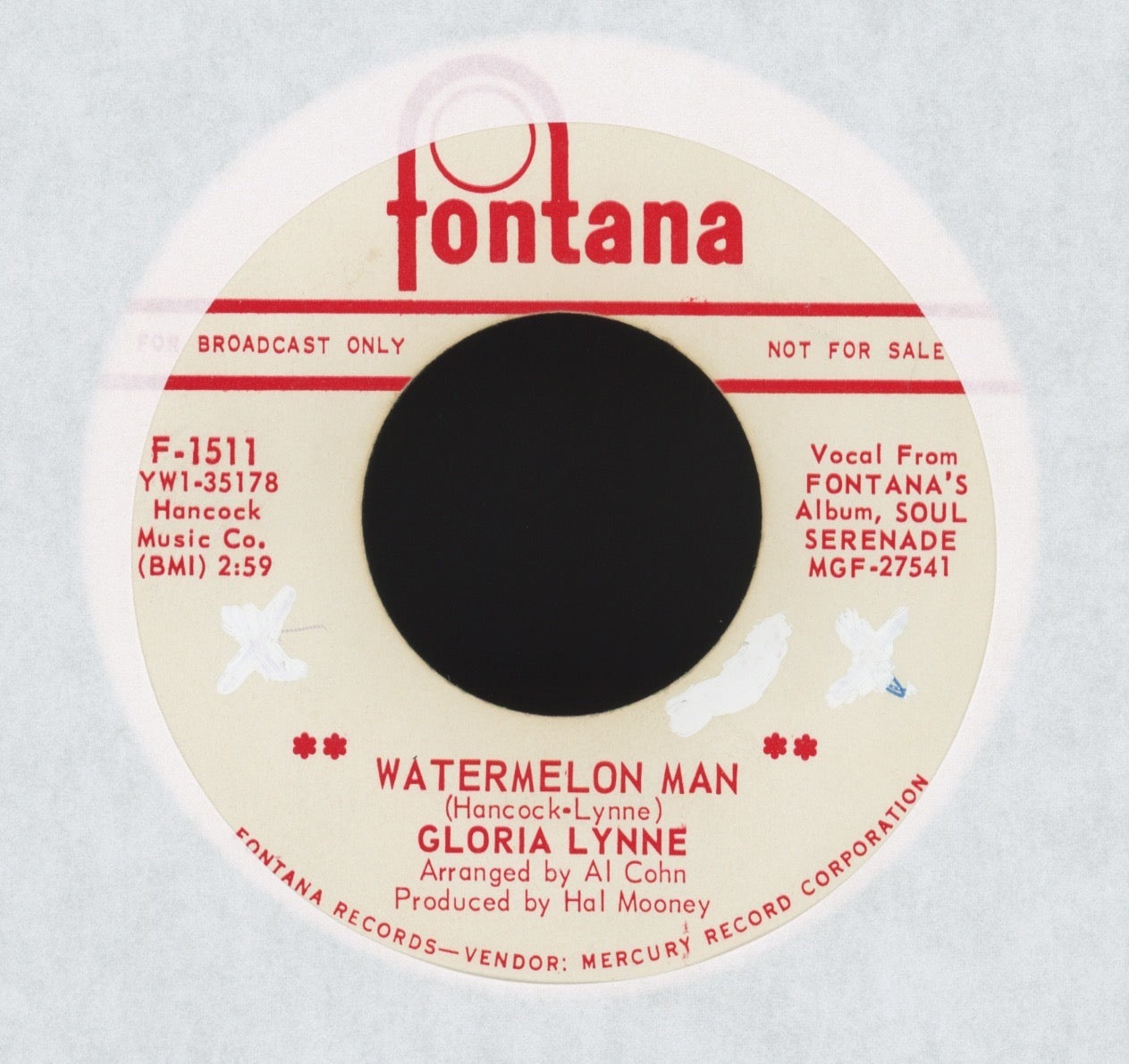 Gloria Lynne - Watermelon Man on Fontana Promo Latin Soul Jazz 45