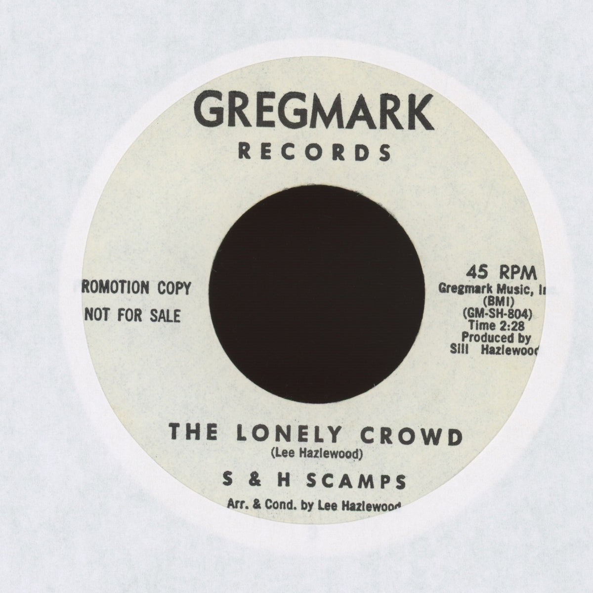 S & H Scamps - The Lonely Crowd / Punjab on Gregmark - Promo Instro R&B 45