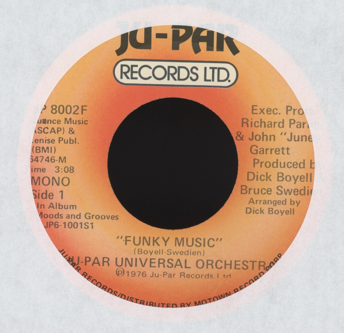 Ju-Par Universal Orchestra - Funky Music on Ju Par Funk 45