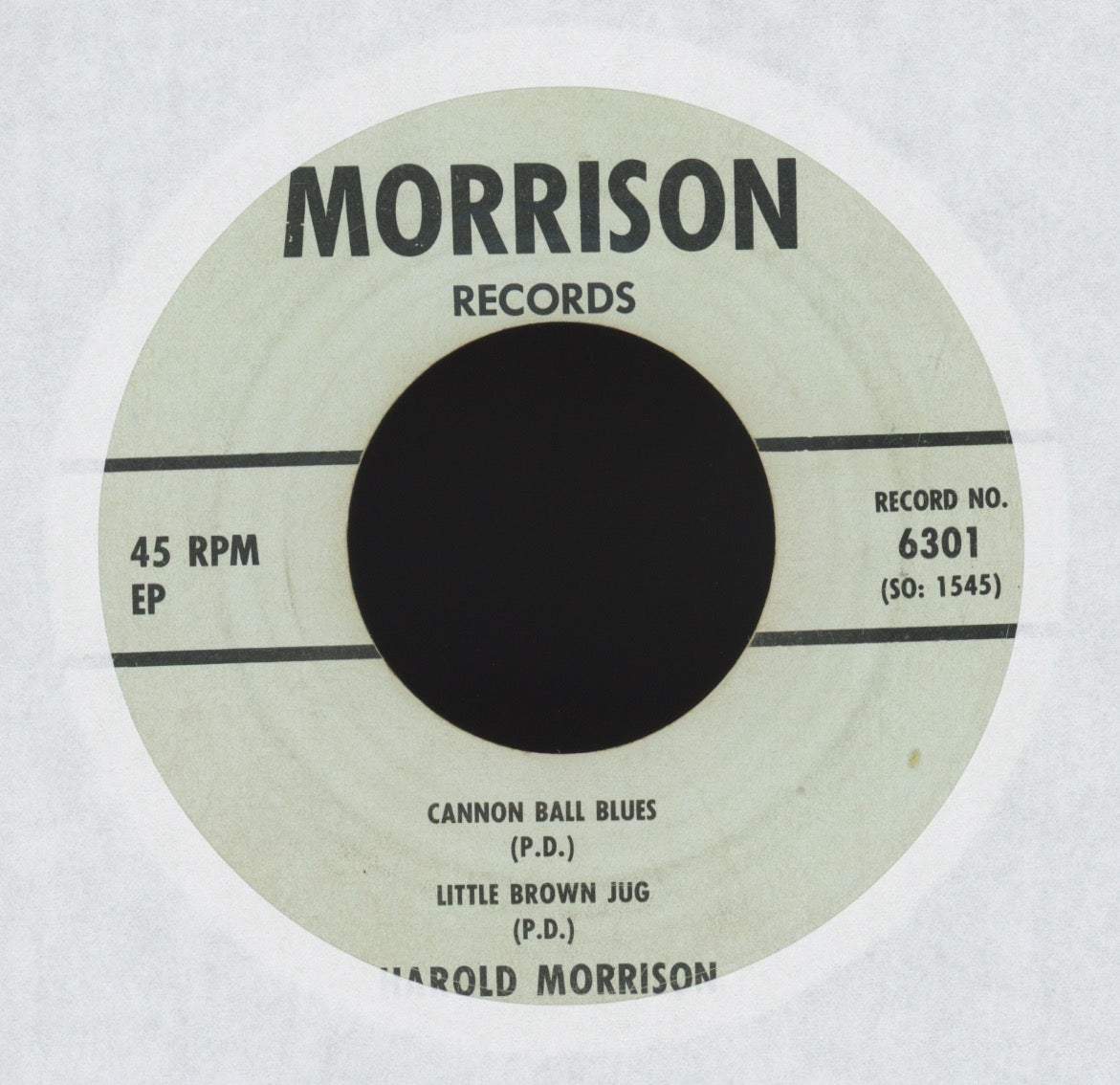 Harold Morrison - Cannon Ball Blues on Morrison Records Bluegrass EP 45