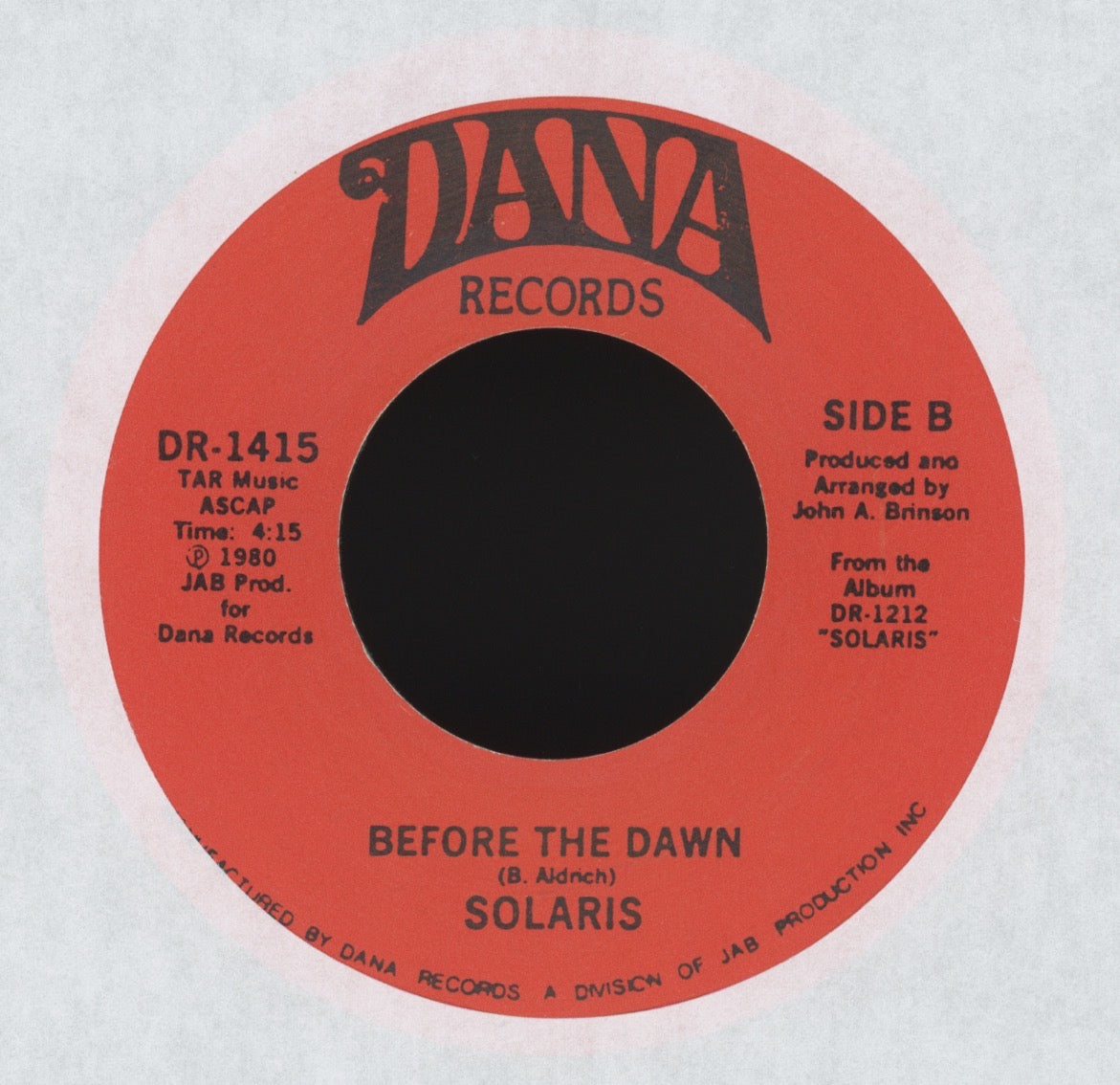 Solaris - Right In The Middle Of Falling In Love on Dana Modern Soul 45