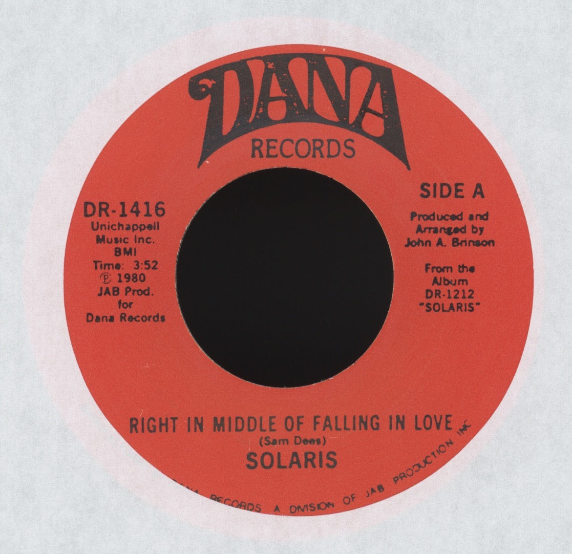 Solaris - Right In The Middle Of Falling In Love on Dana Modern Soul 45