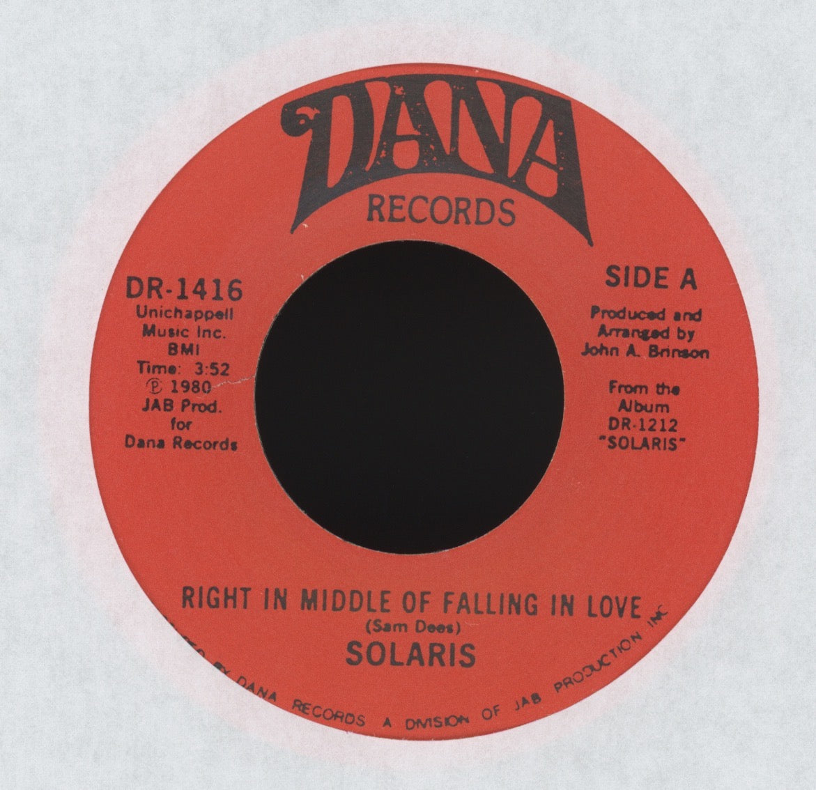 Solaris - Right In The Middle Of Falling In Love on Dana Modern Soul 45