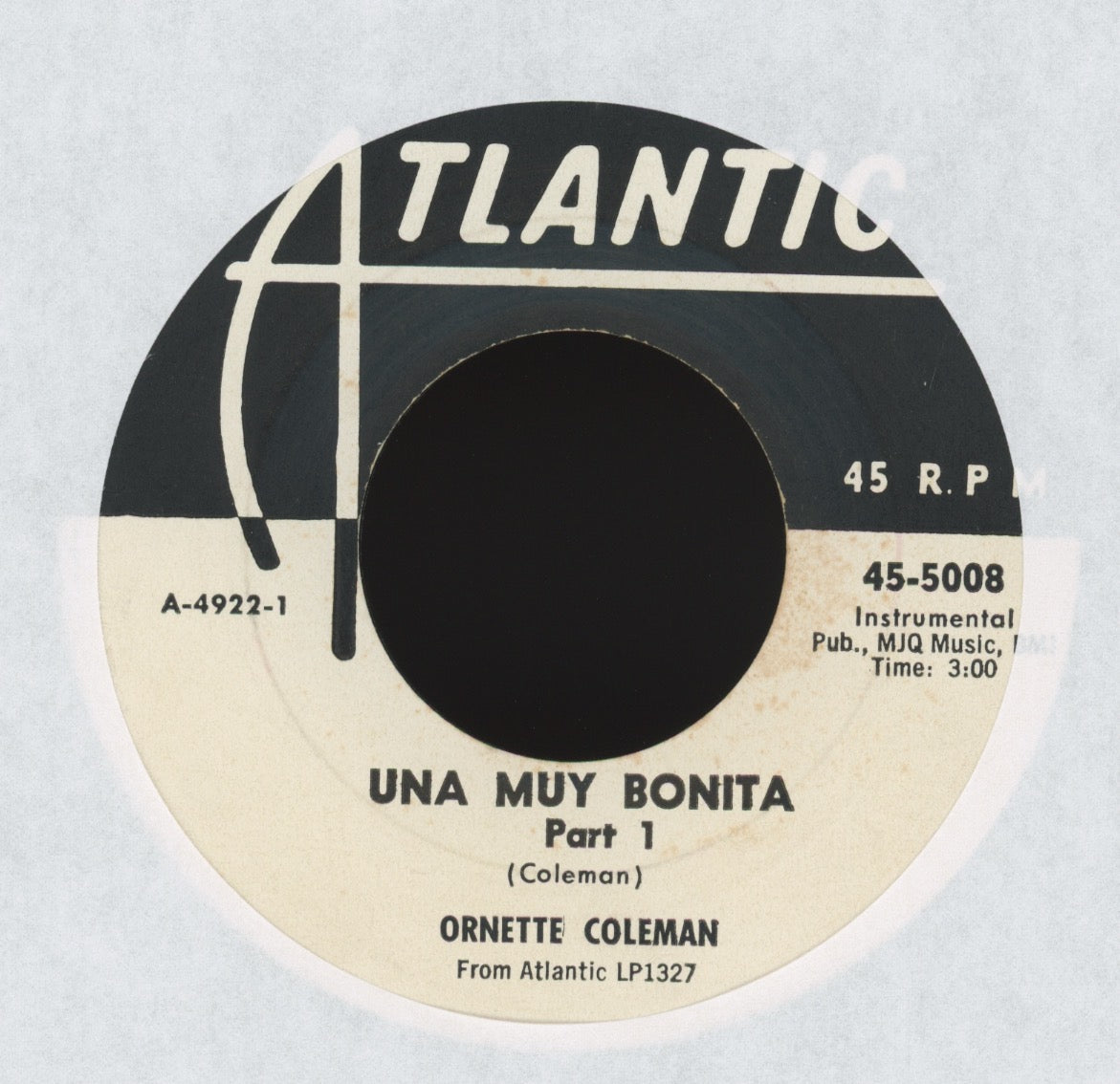Ornette Coleman - Una Muy Bonita on Atlantic Promo Jazz 45