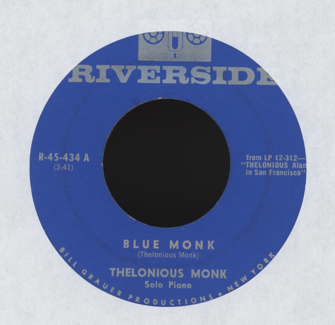 Thelonious Monk - Blue Monk on Riverside Jazz 45
