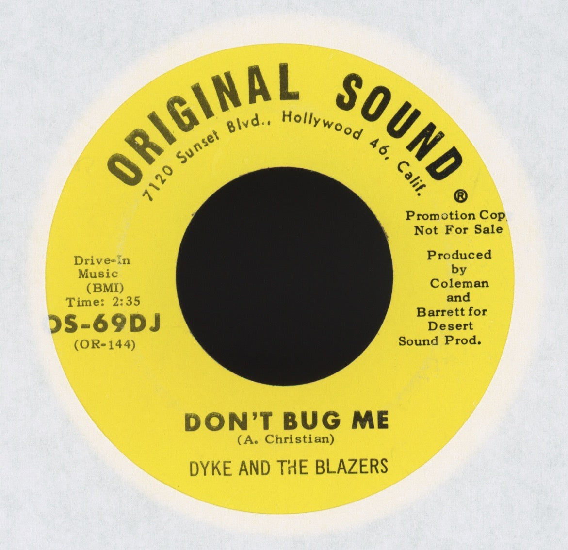 Dyke & The Blazers - So Sharp on Original Sound Promo Funk 45