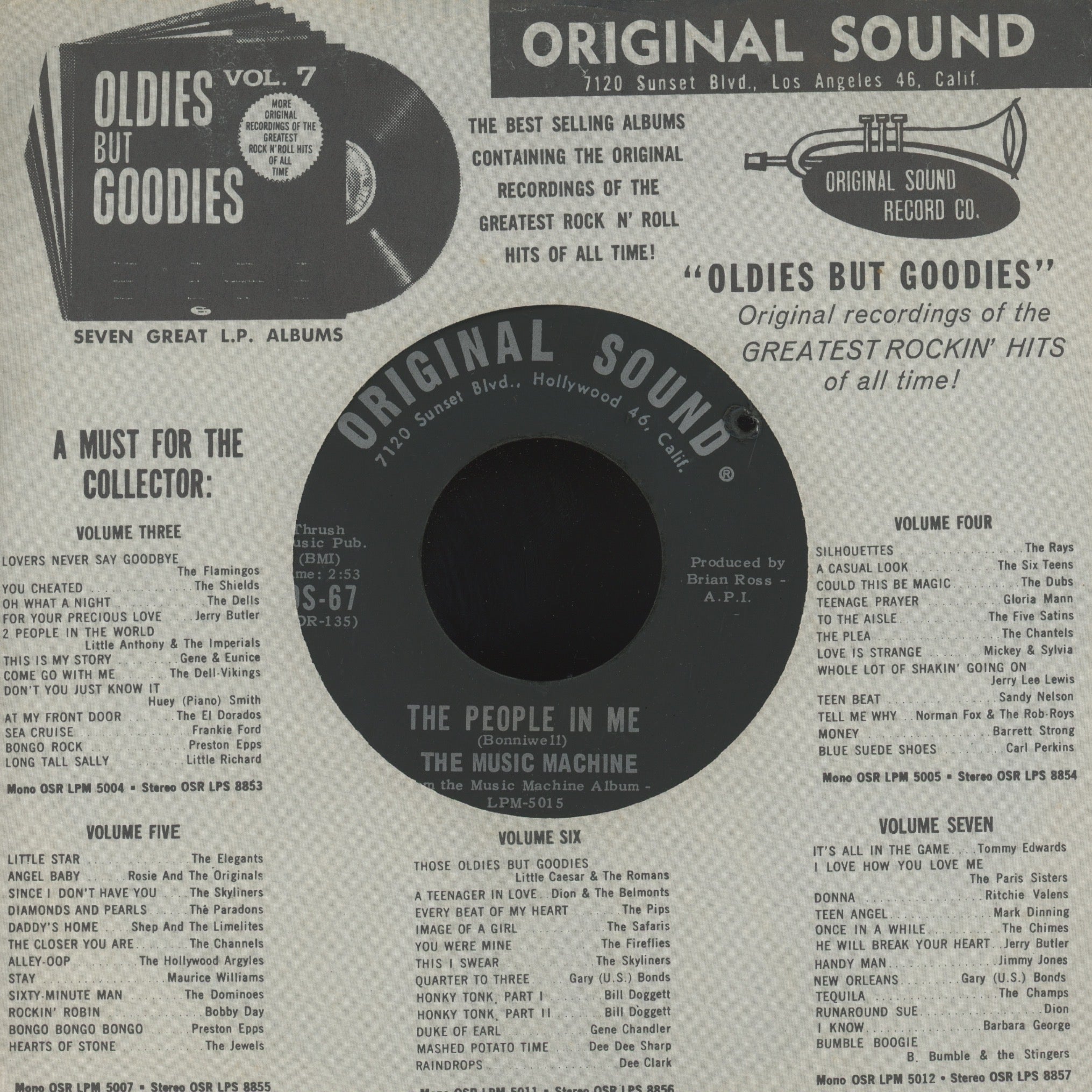 The Music Machine - Masculine Intuiton on Original Sound Garage 45