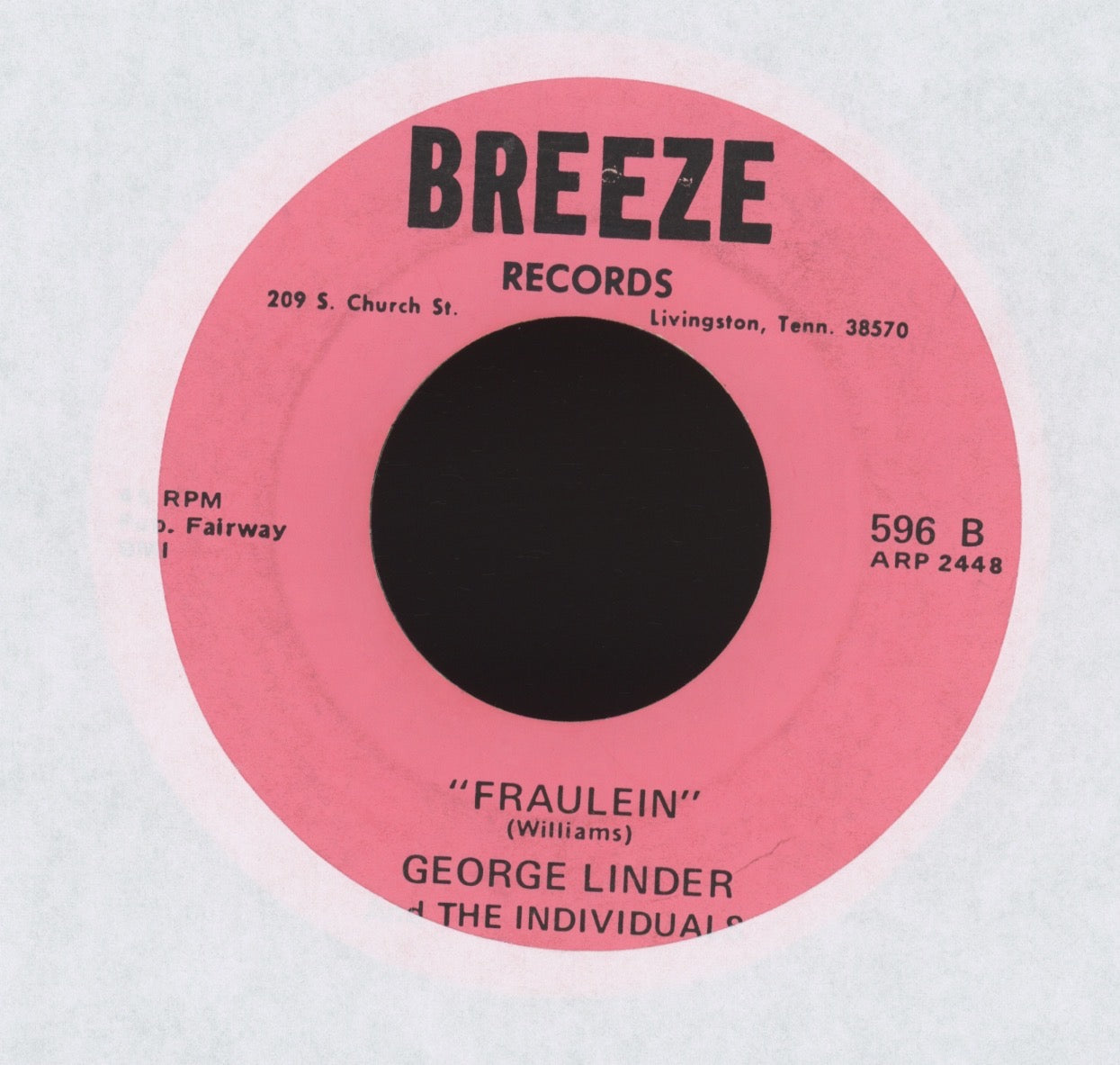 George Linder And The Individuals - Little Boy Blue on Breeze Rockabilly 45