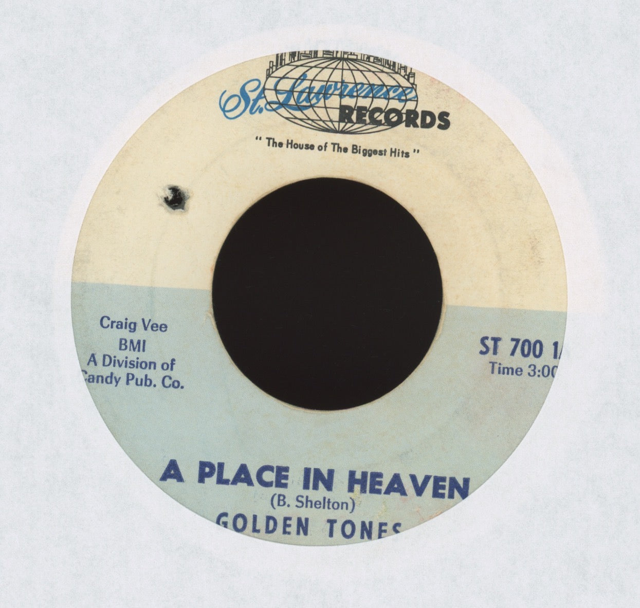 The Golden Tones - A Place In Heaven / Move Satan on St Lawrence Gospel Doo Wop 45