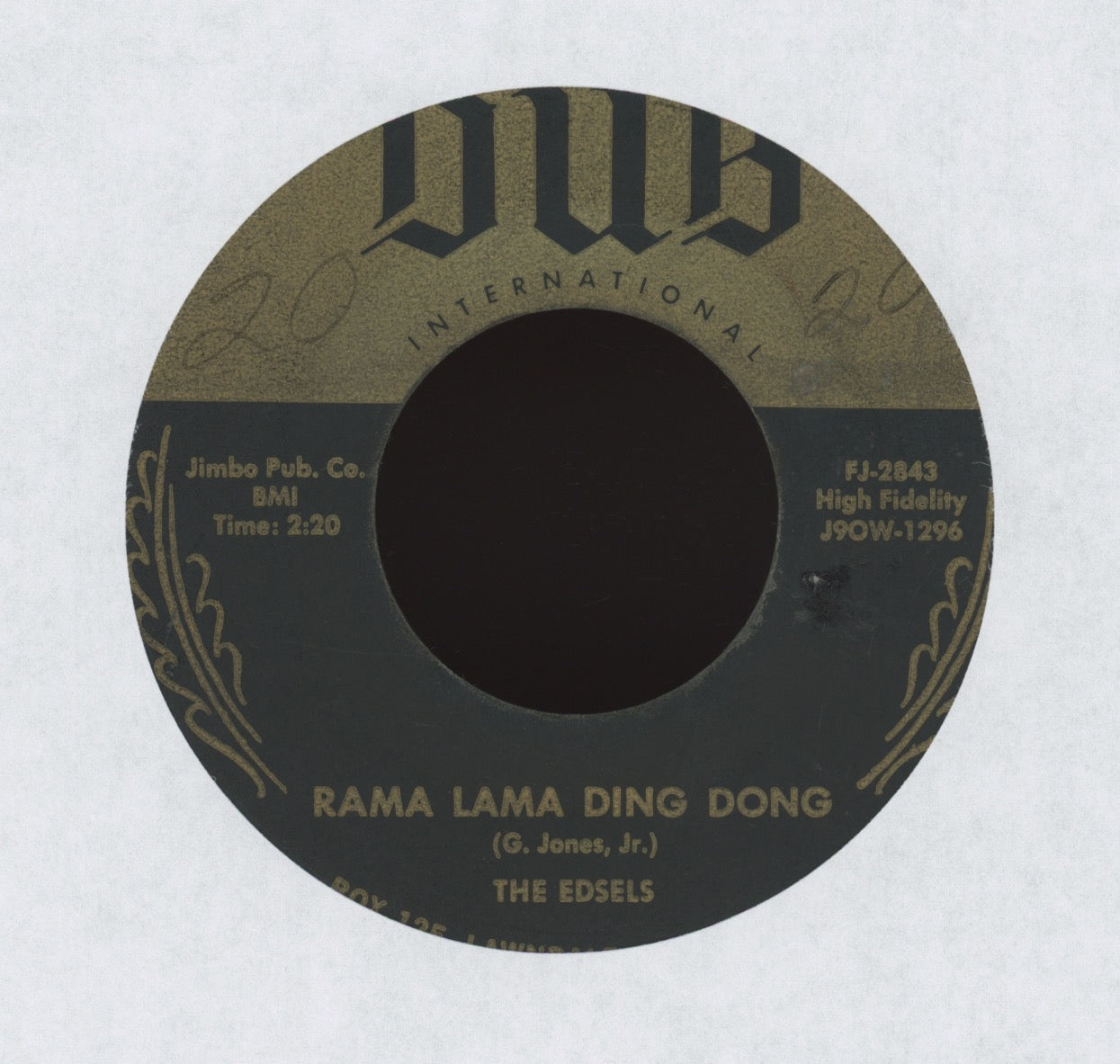 The Edsels - Rama Lama Ding Dong on Dub 2nd Pressing R&B Doo Wop 45